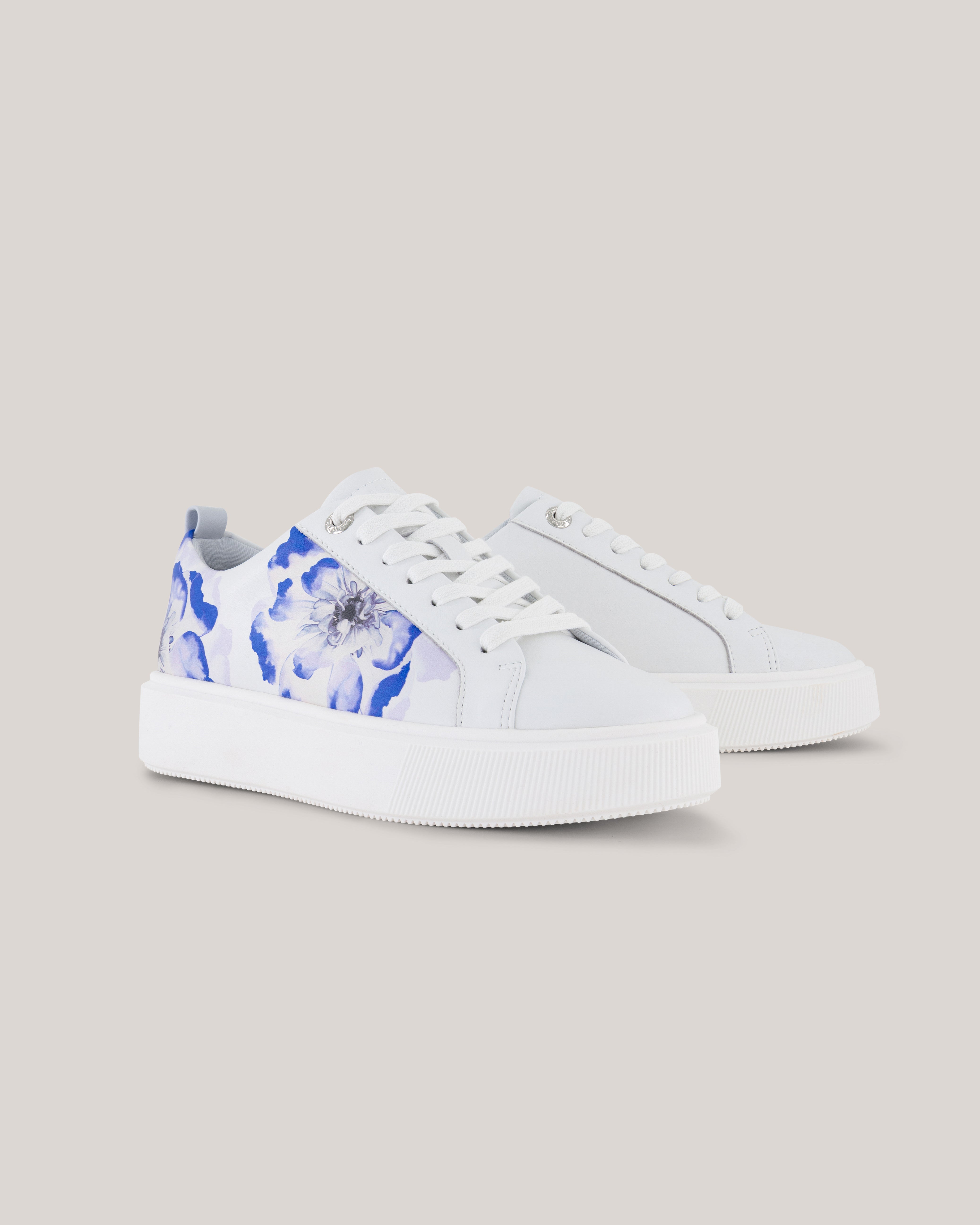 Averiiy Platform Leather Trainer Blue