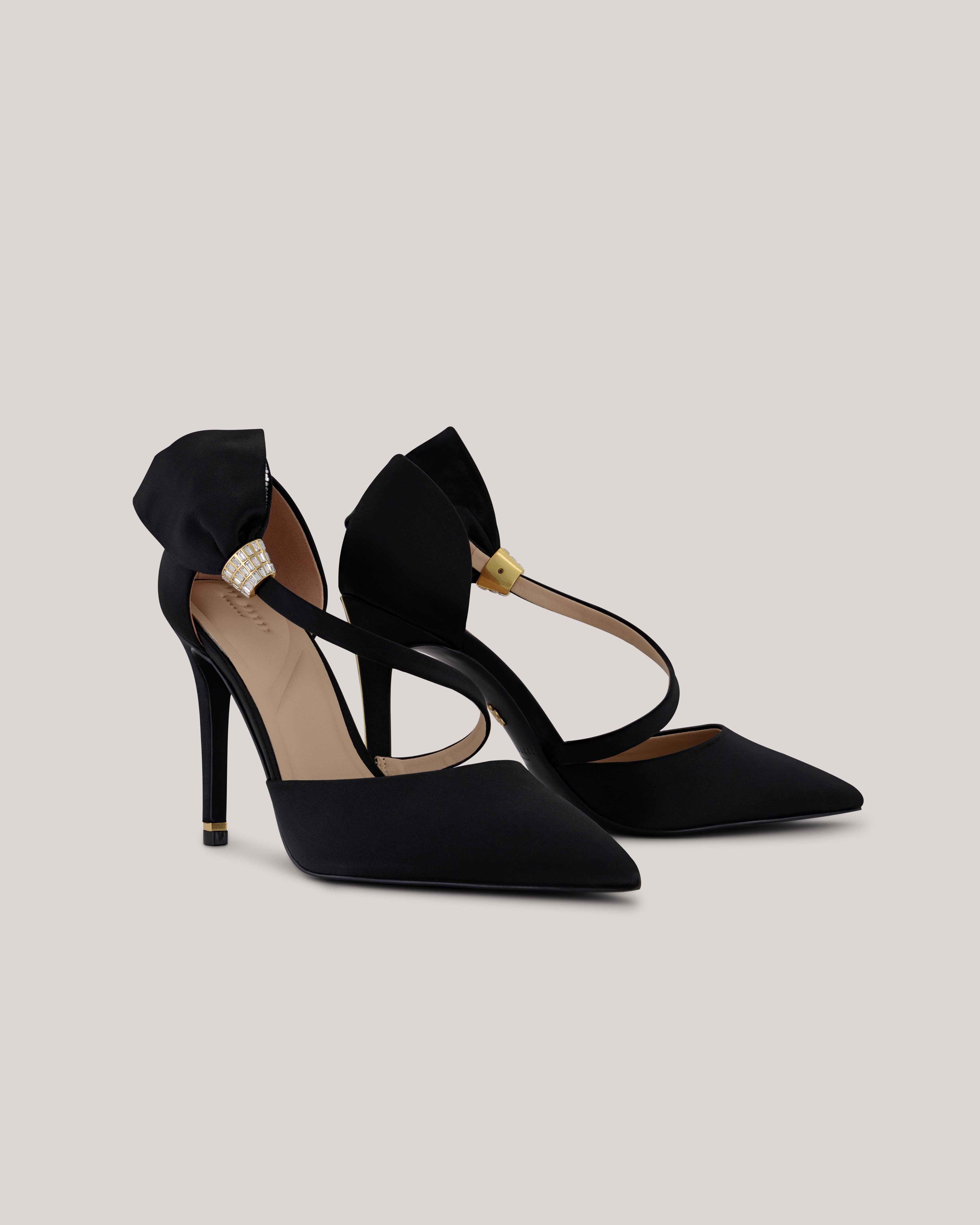 Belha Strap Pointed Heeled Sandal Black