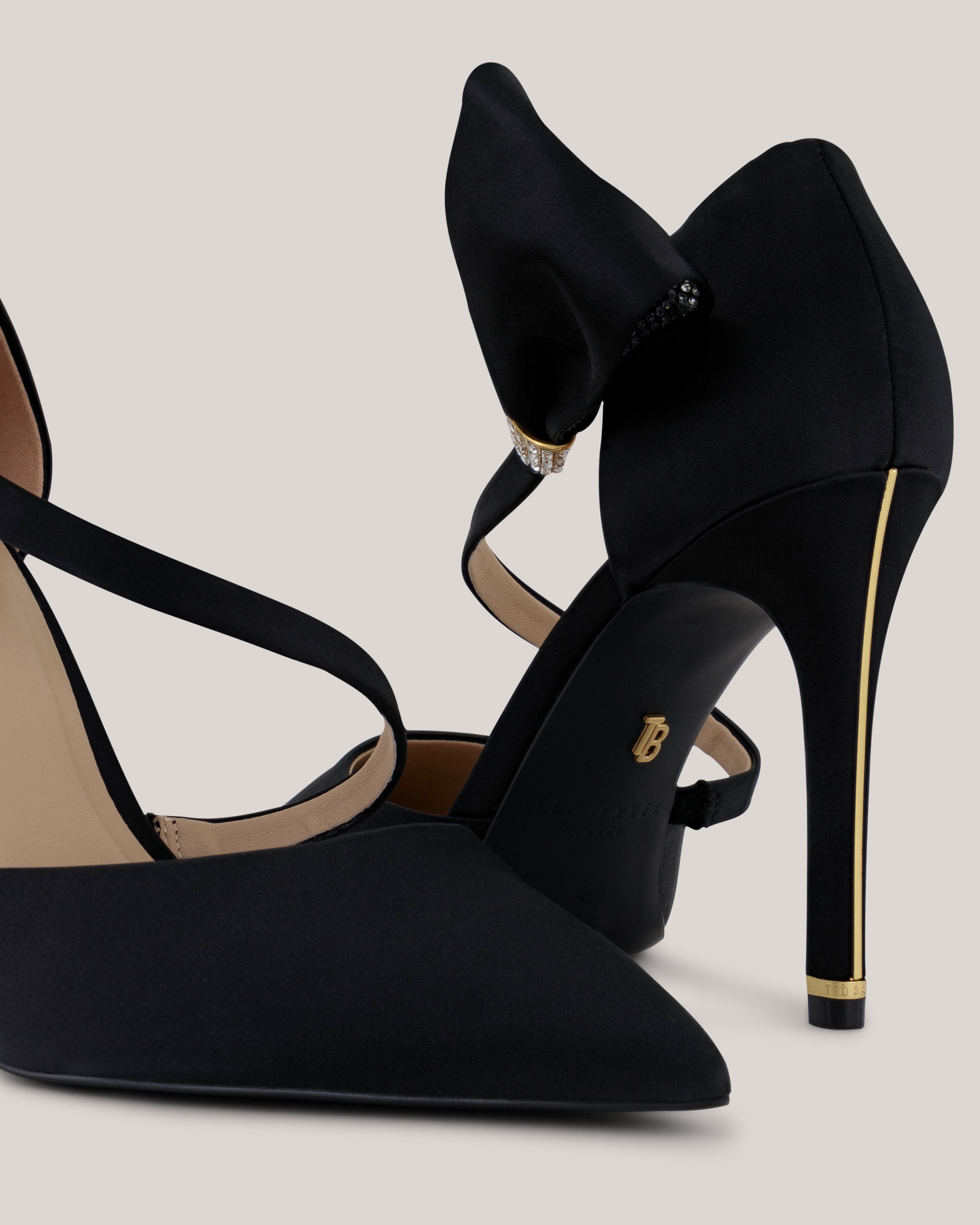 Belha Strap Pointed Heeled Sandal Black