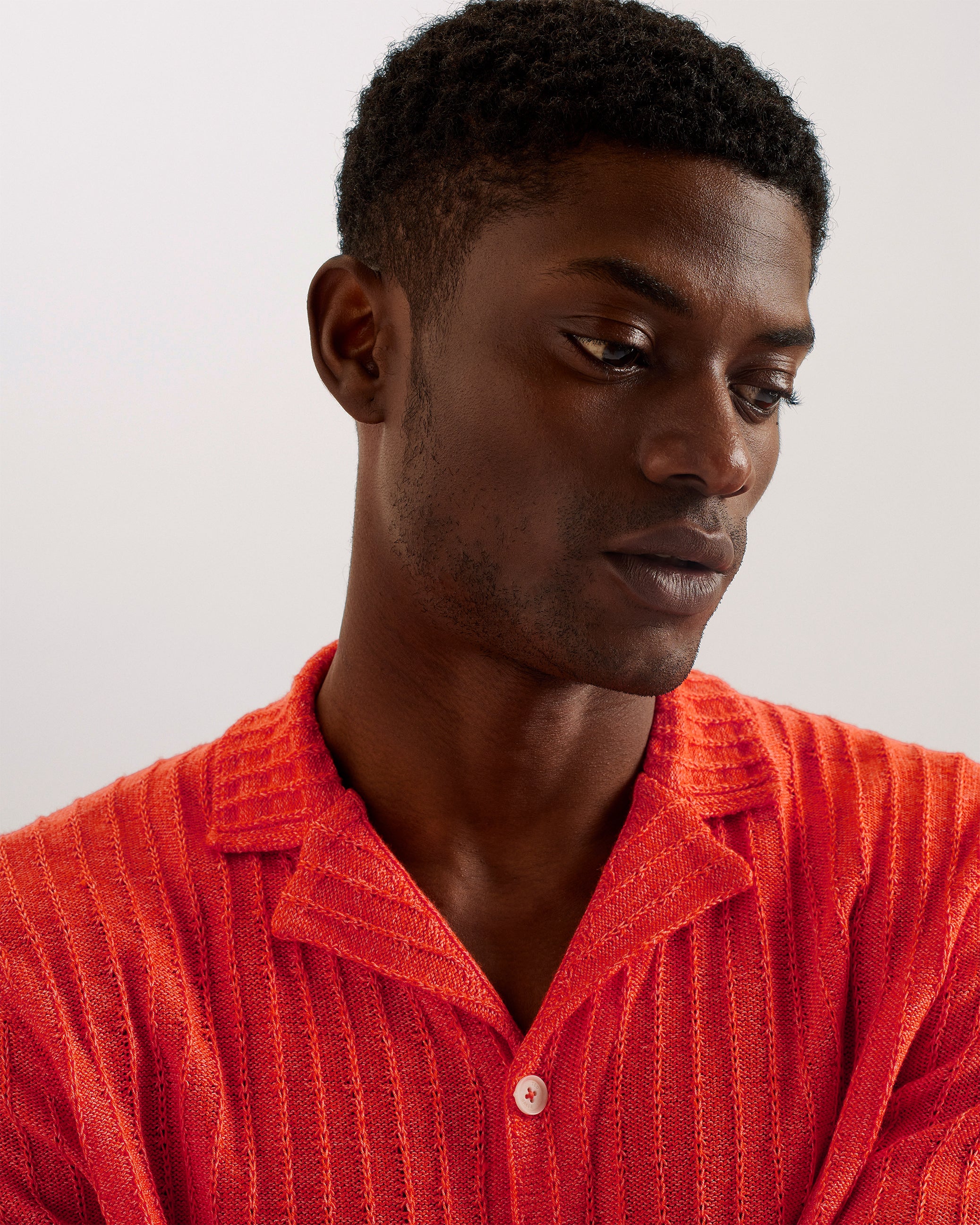 Proof Short Sleeve Knitted Polo Shirt Brt-Orange