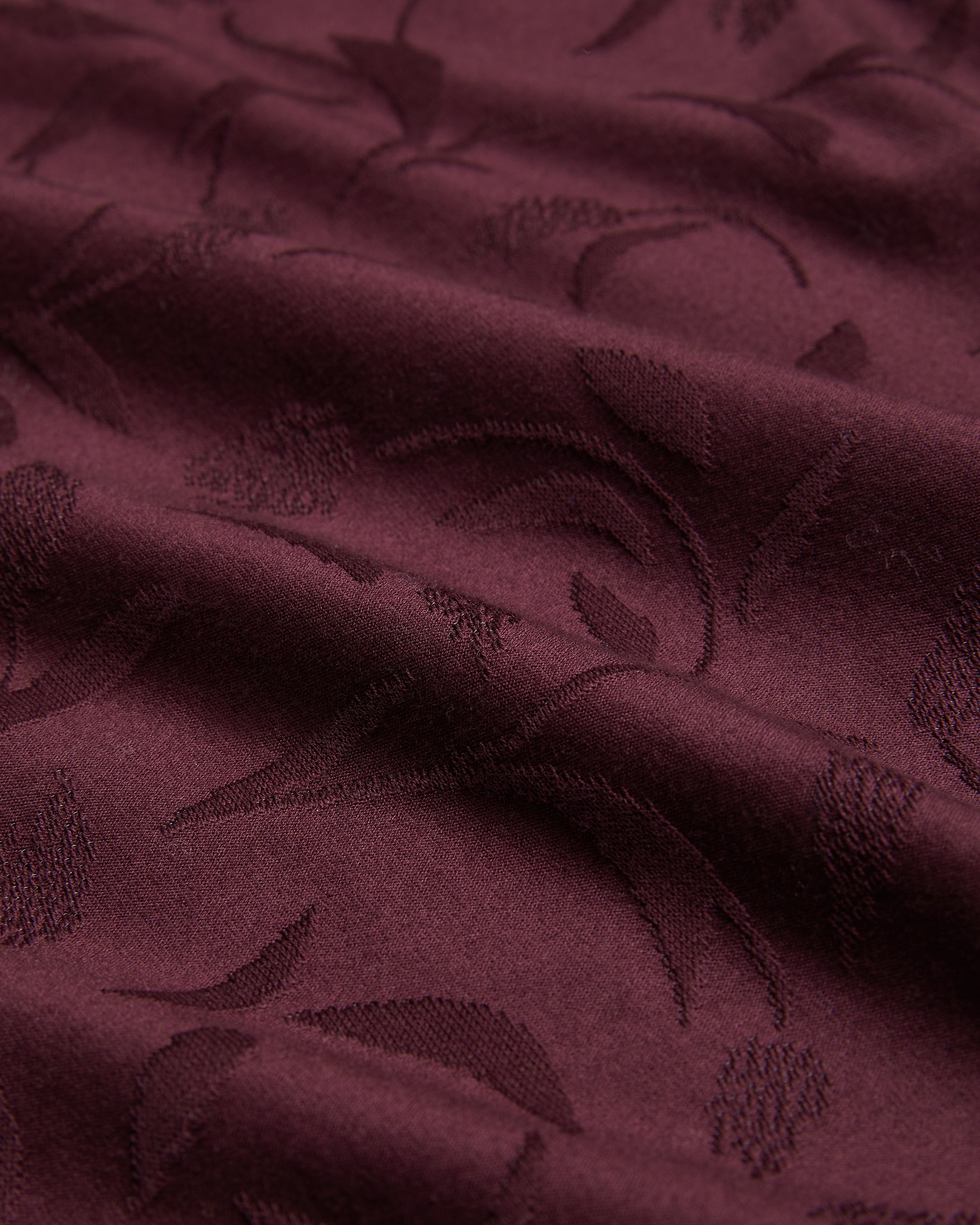 Polenn Short Sleeve Regular Textured Half-Zip Polo Maroon