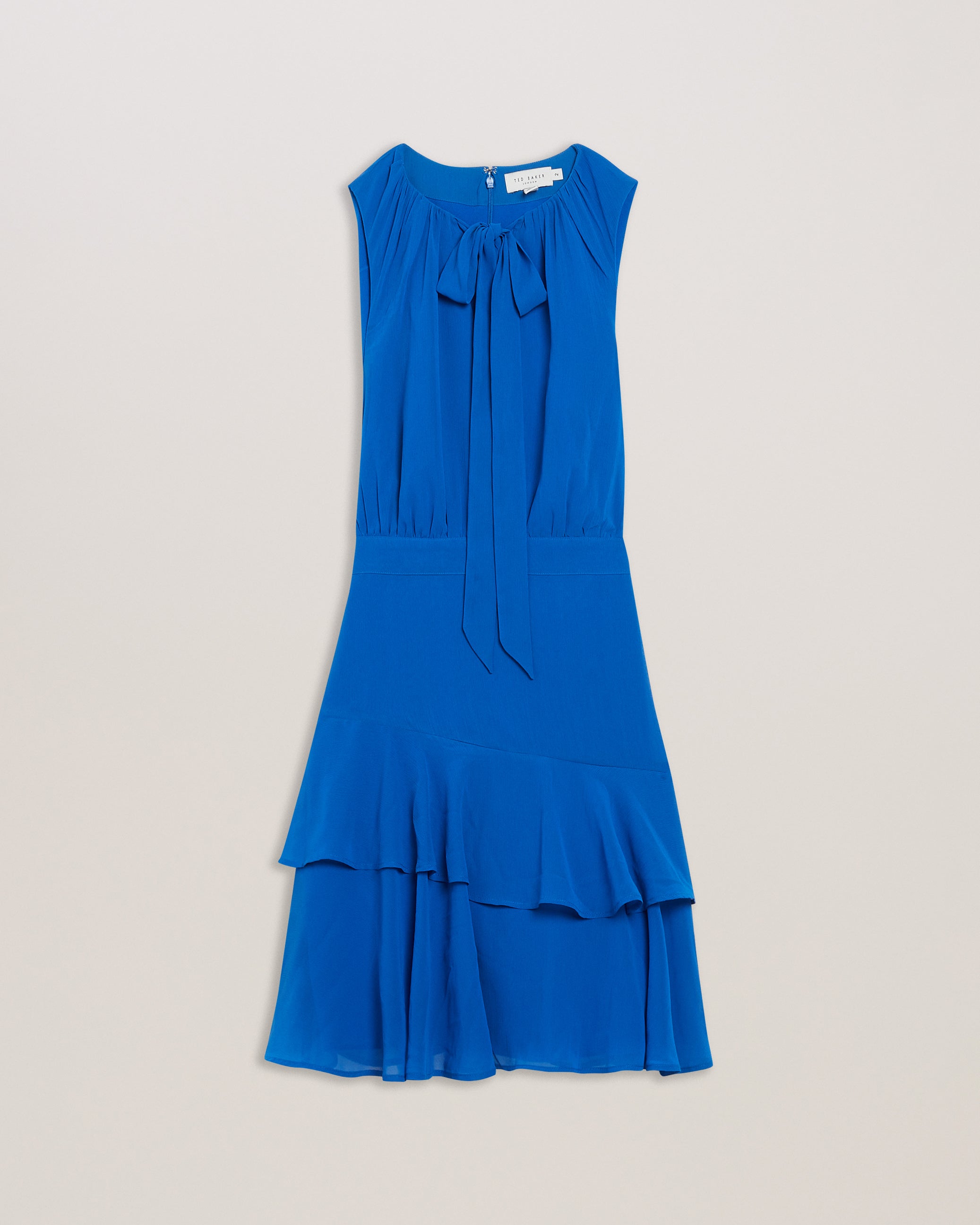 Zandaa Asymmetric Tiered Mini Dress Blue