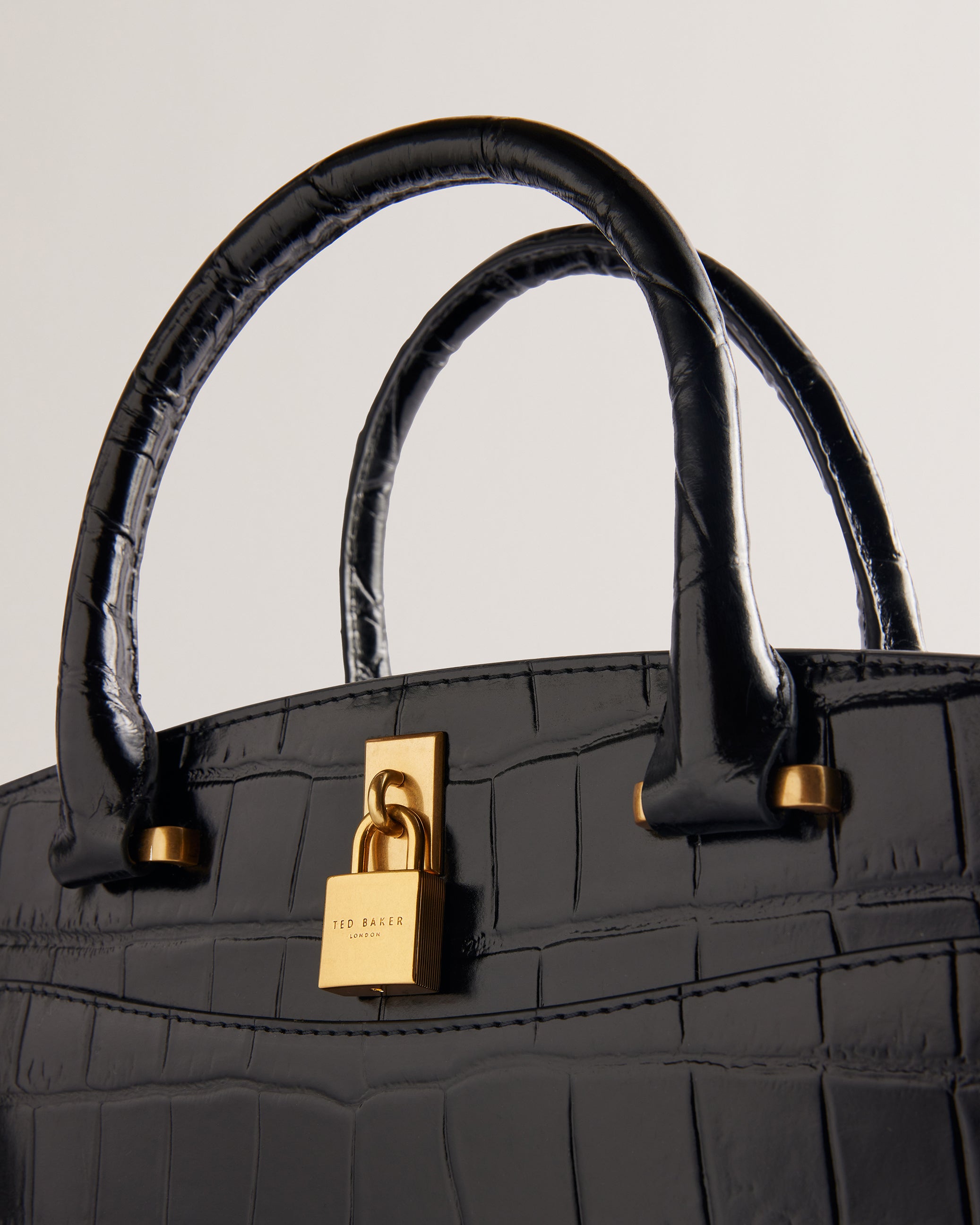 Myfair Medium Padlock Tote Bag Jet-Black