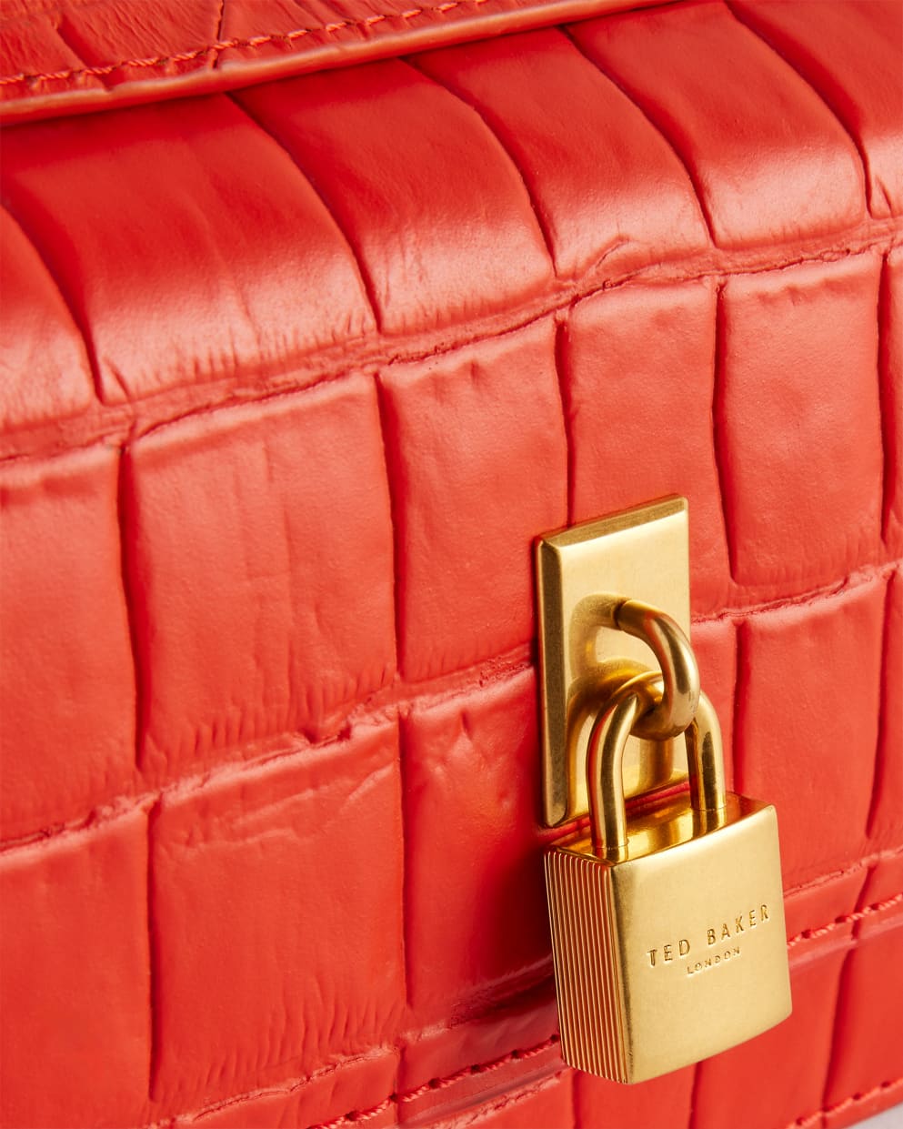 Ssloane Leather Padlock Mini Shoulder Bag Brt-Red