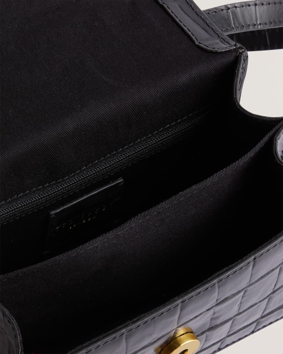 Ssloane Leather Padlock Mini Shoulder Bag Jet-Black
