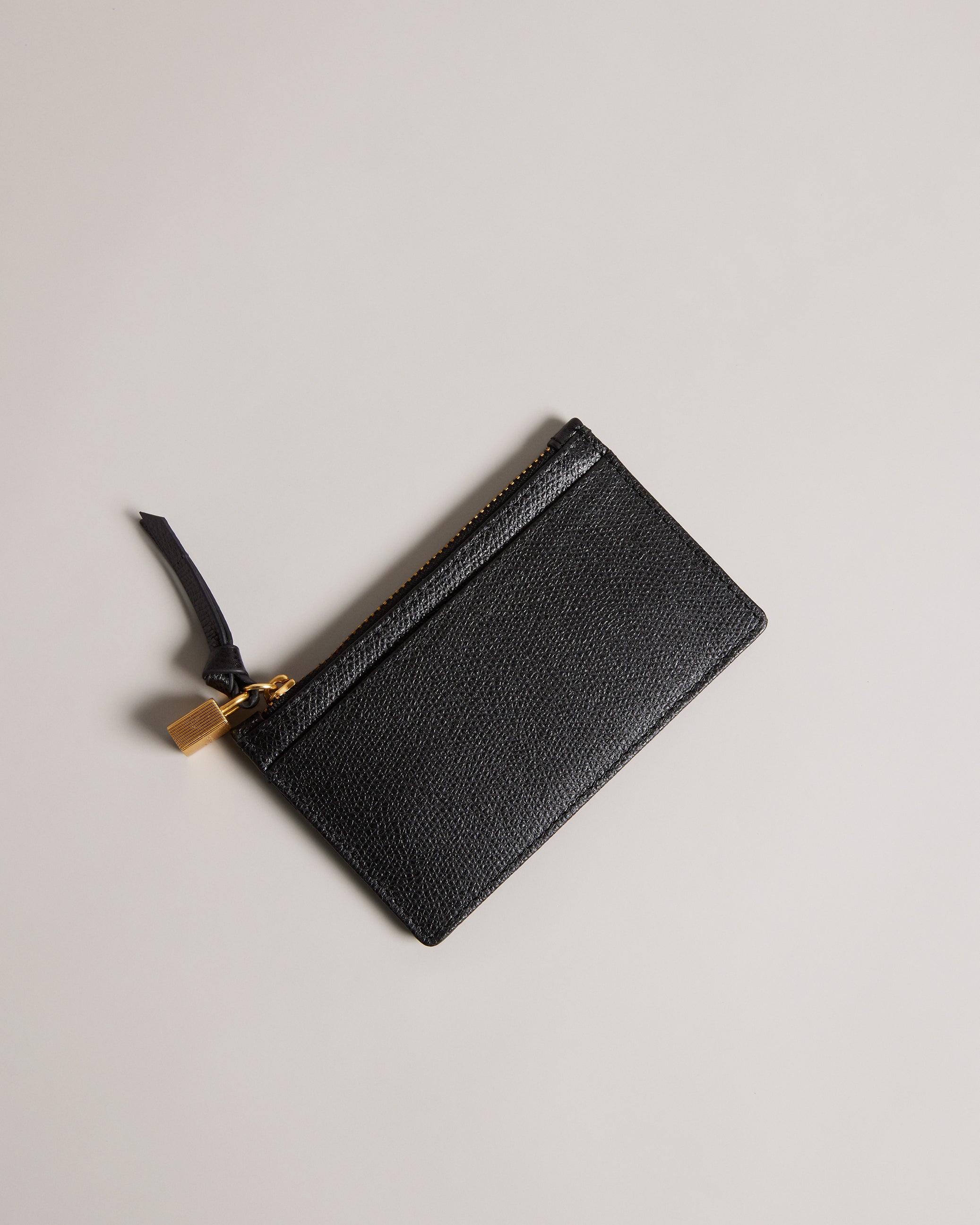 Bromton Padlock Leather Card Holder Black