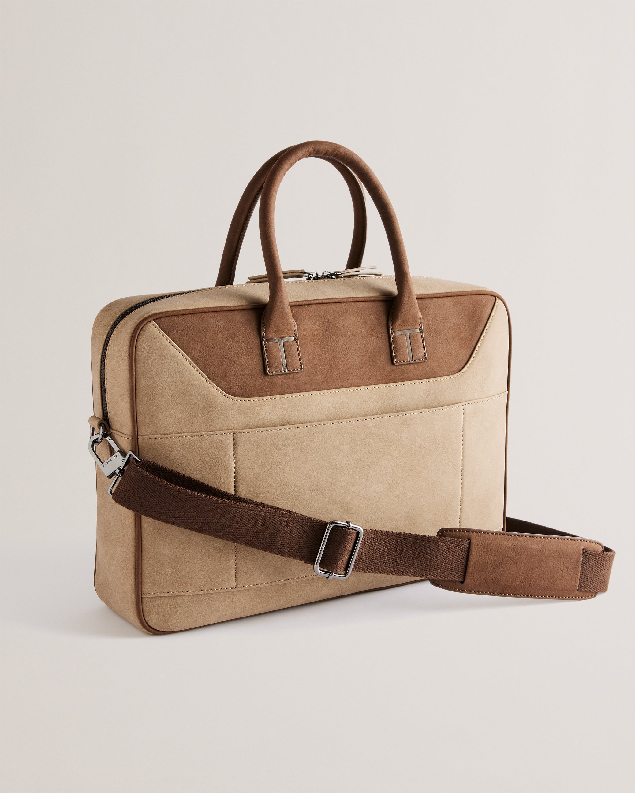 Numel Pu Nubuck Document Bag Beige