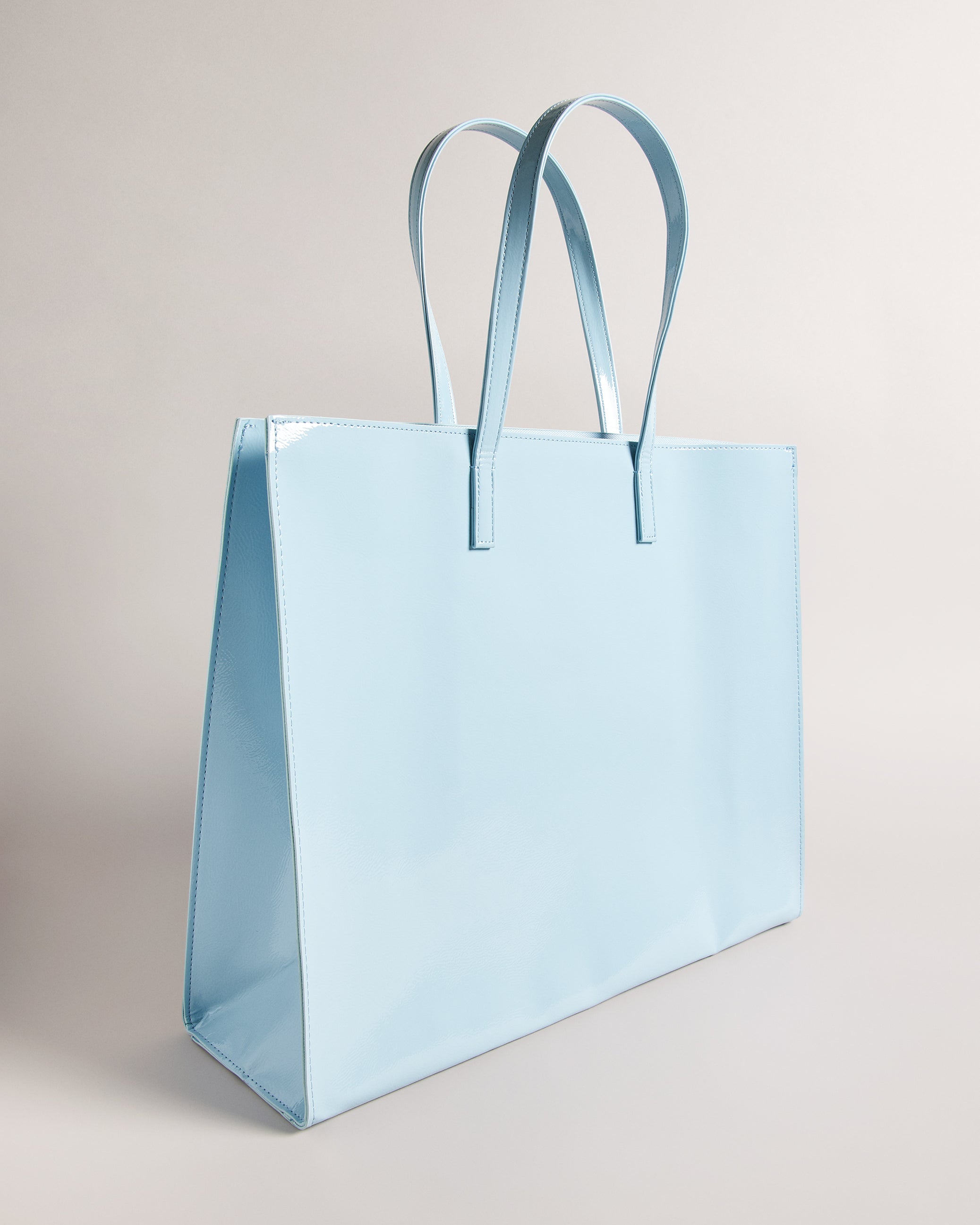 Crikon Wide Crinkle Texture Icon Tote Bag Lt-Blue