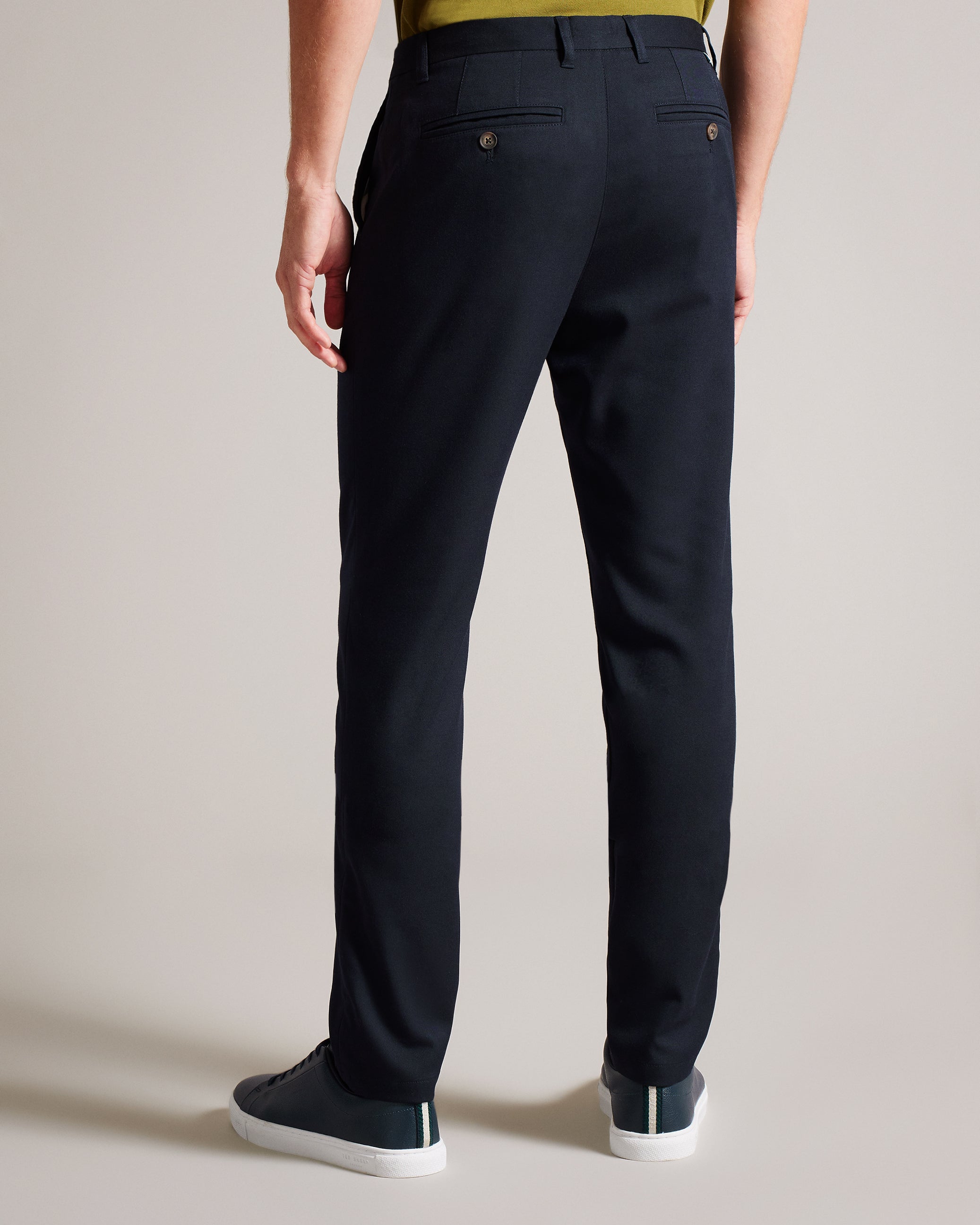 Ngolo Slim Fit Flannel Trousers Navy