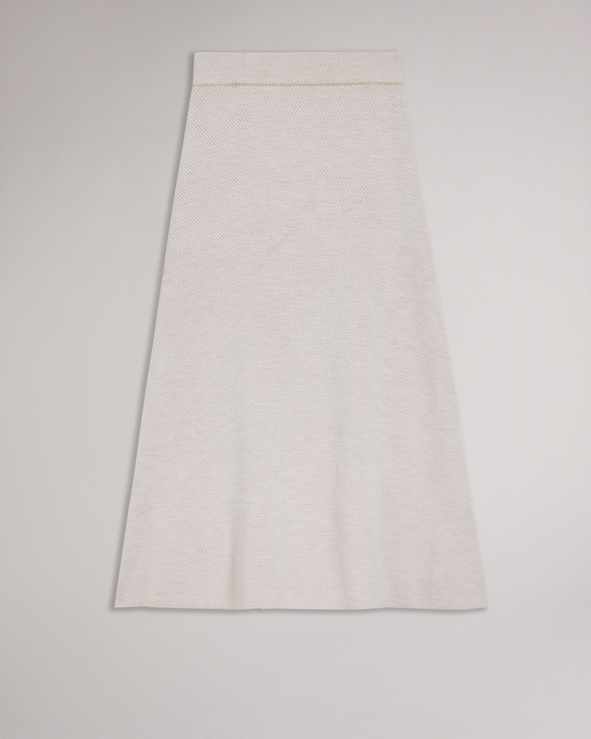 Lydlee Wool Blend Knitted Midi Skirt Natural