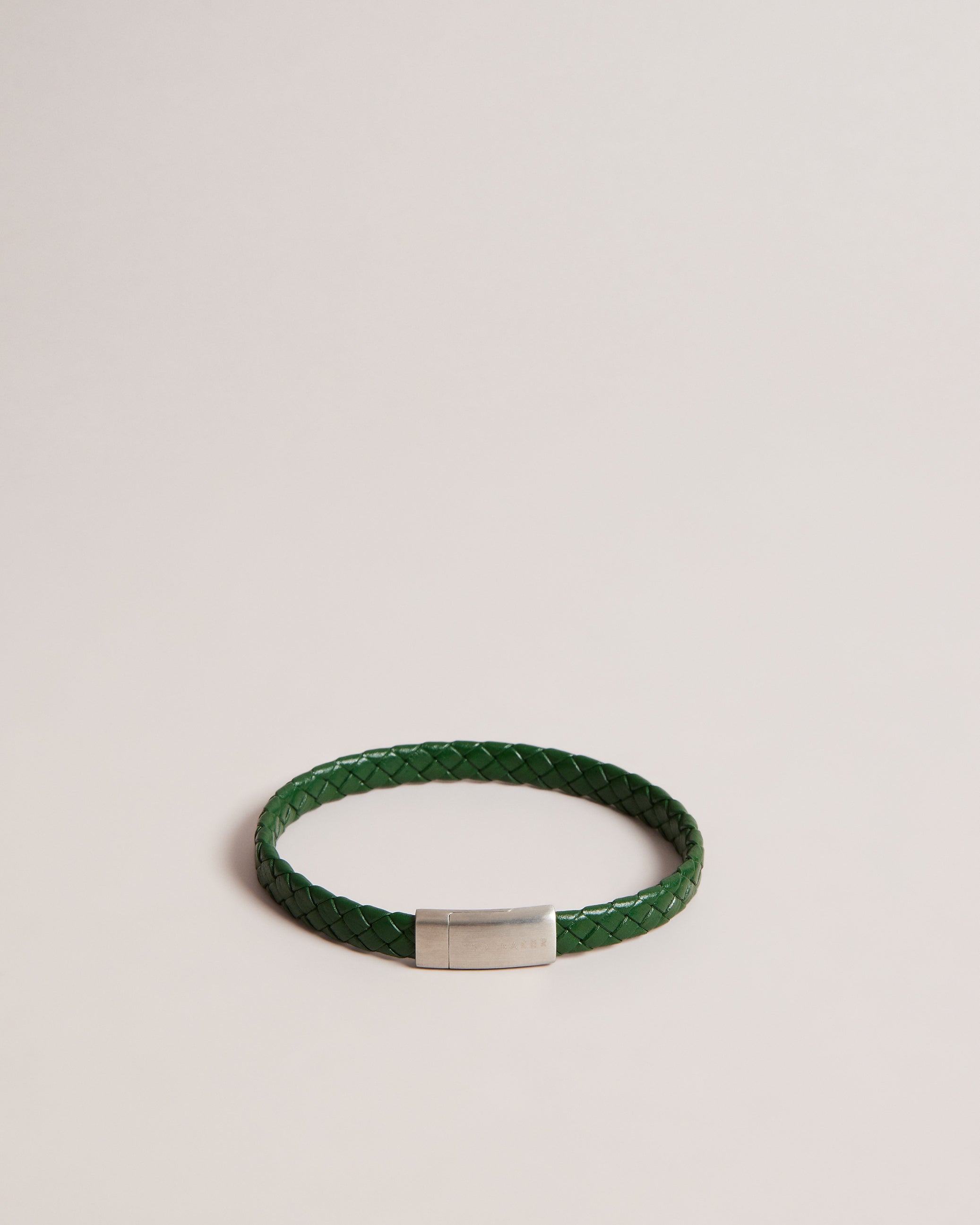 Bradly Woven Leather Bracelet Dk-Green