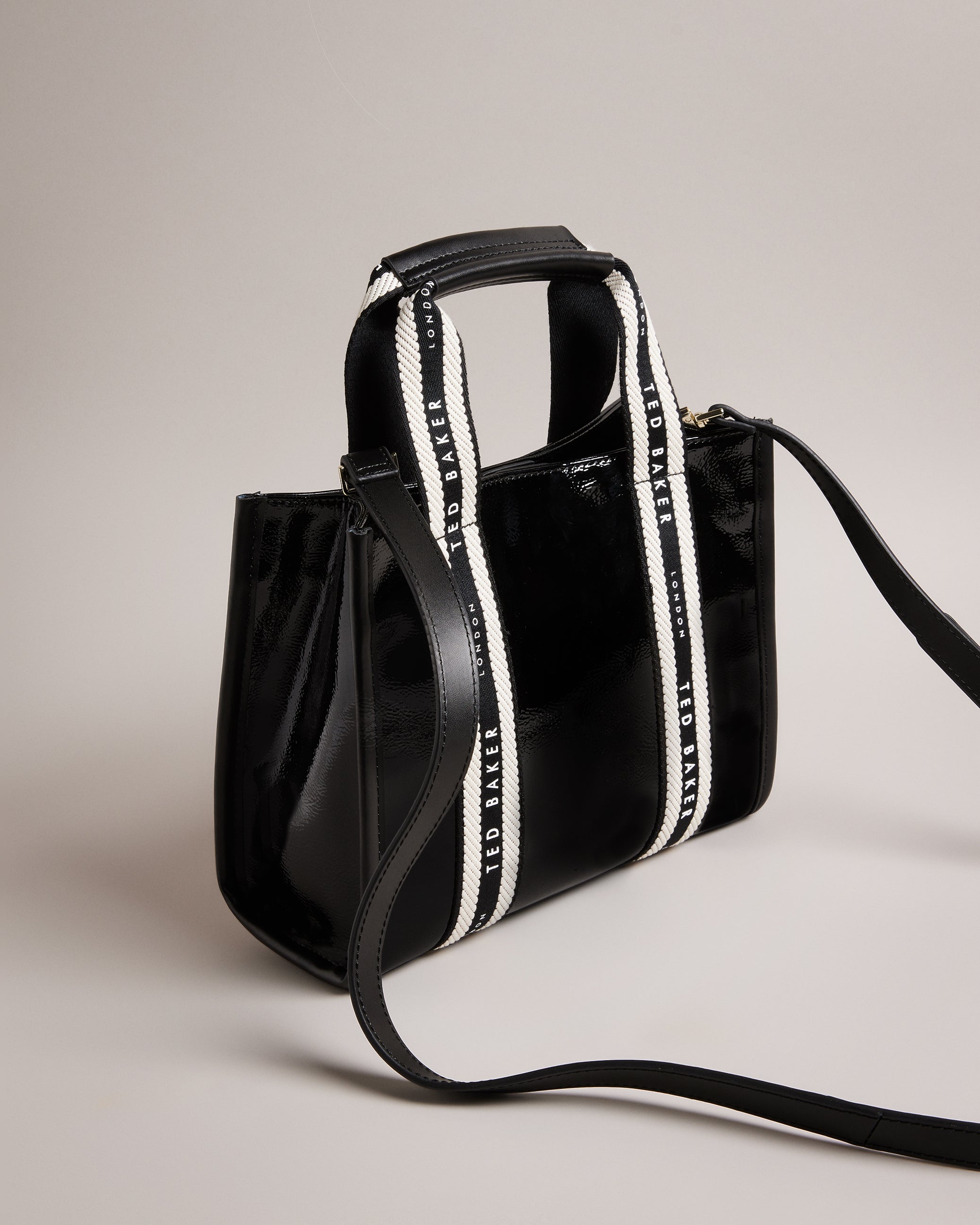 Celiane Small Branded Webbing Tote Bag Black