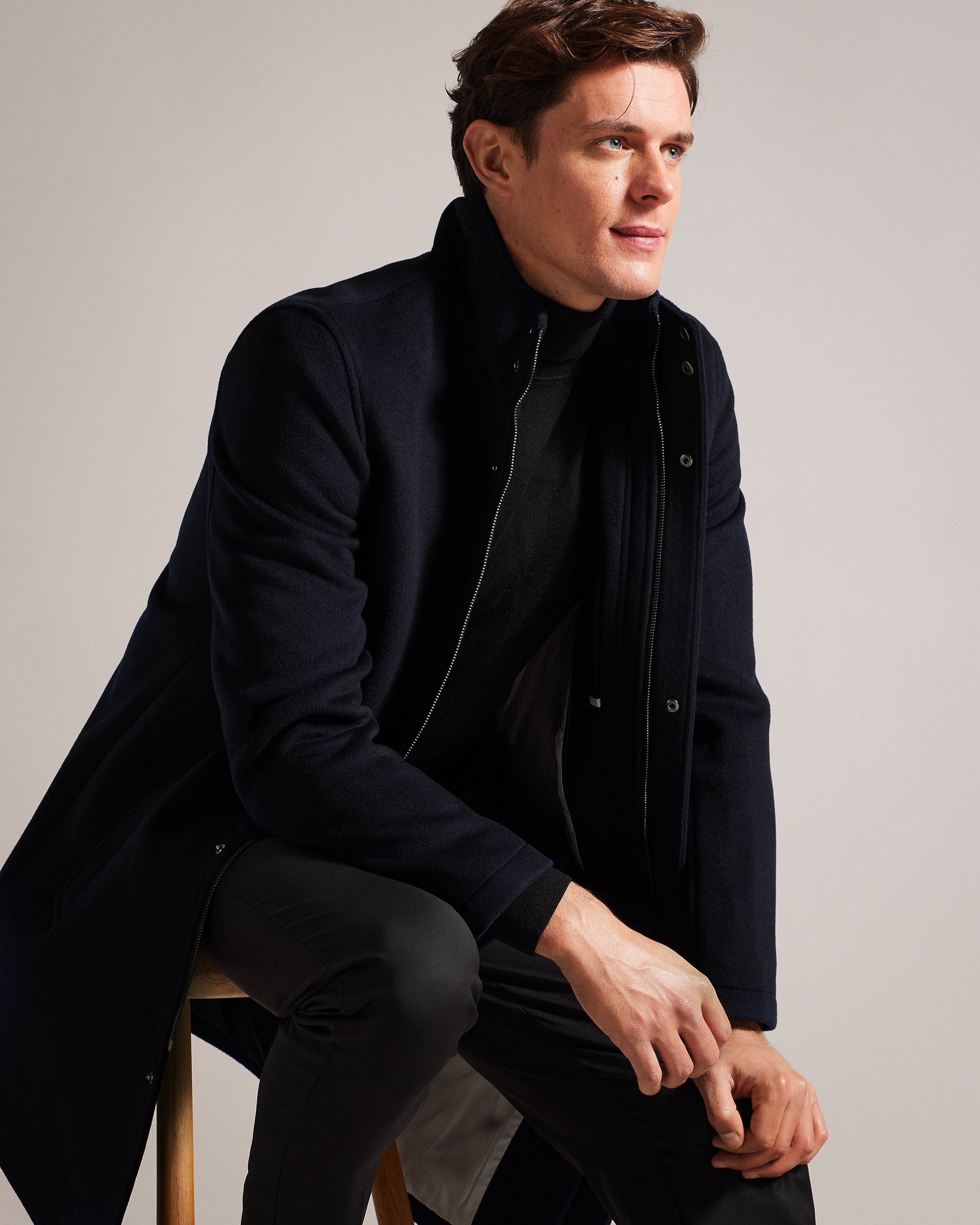 Ted Baker Funnel Neck Wool Coat Buy Ederson Wool Blend Funnel Neck