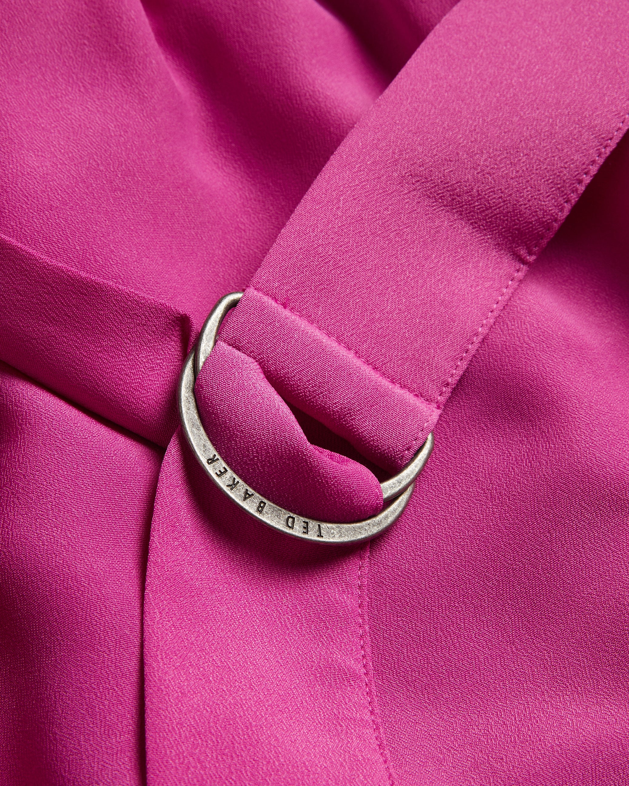 Comus Midi Shirt Dress With Belted Waist Brt-Pink