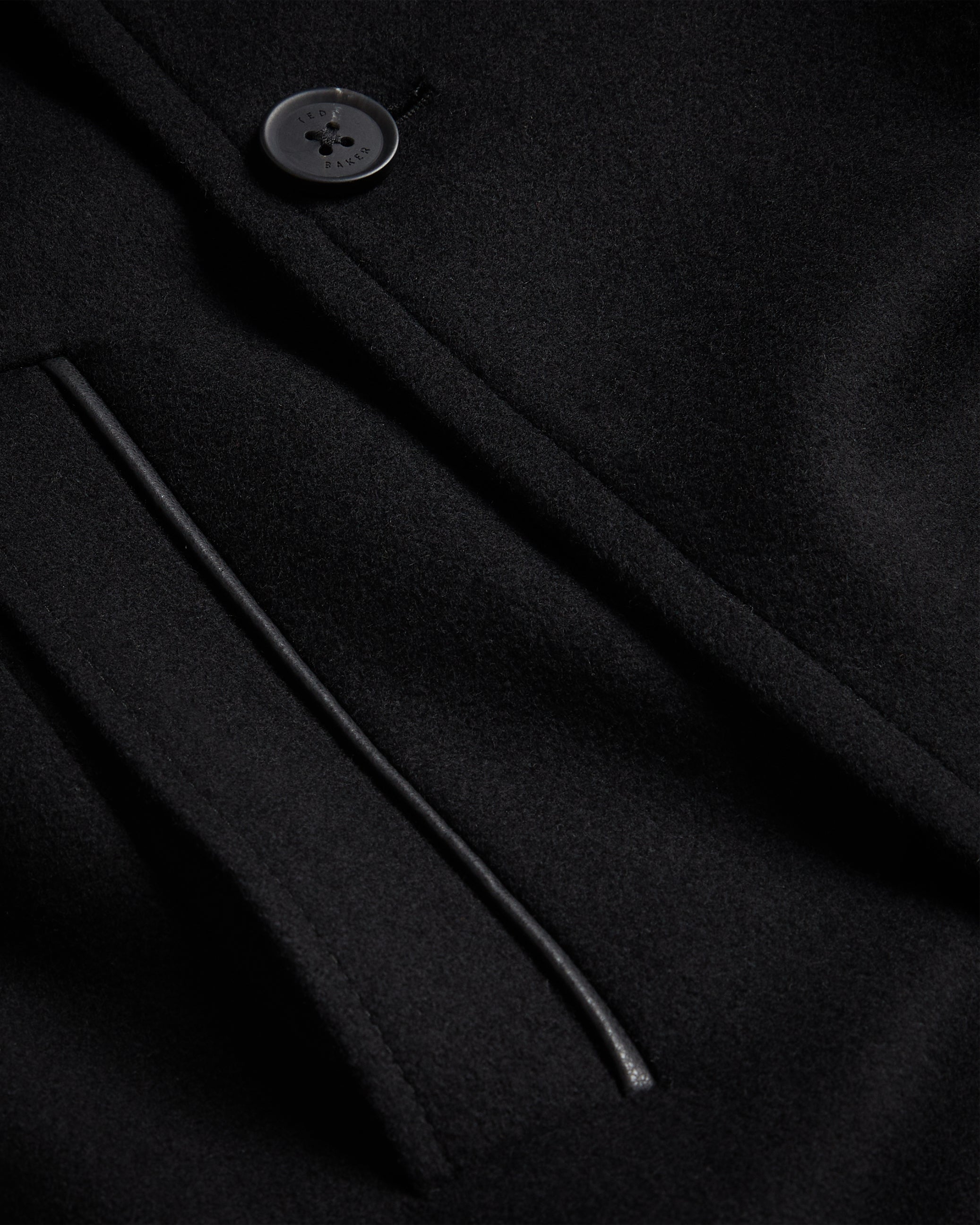 Radford Longline Wool Funnel Neck Wrap Coat Black