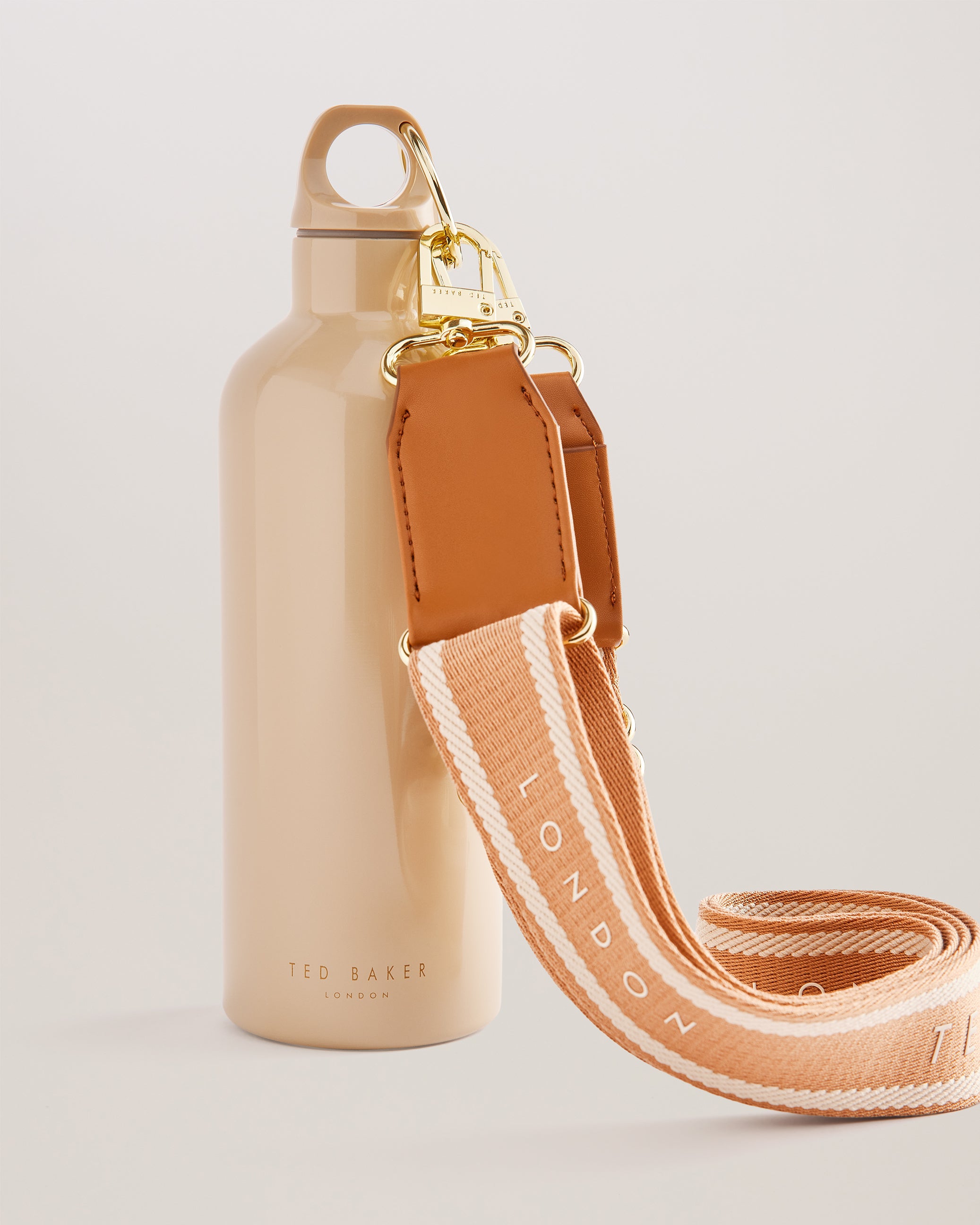 Alliia Webbing Branded Water Bottle Taupe