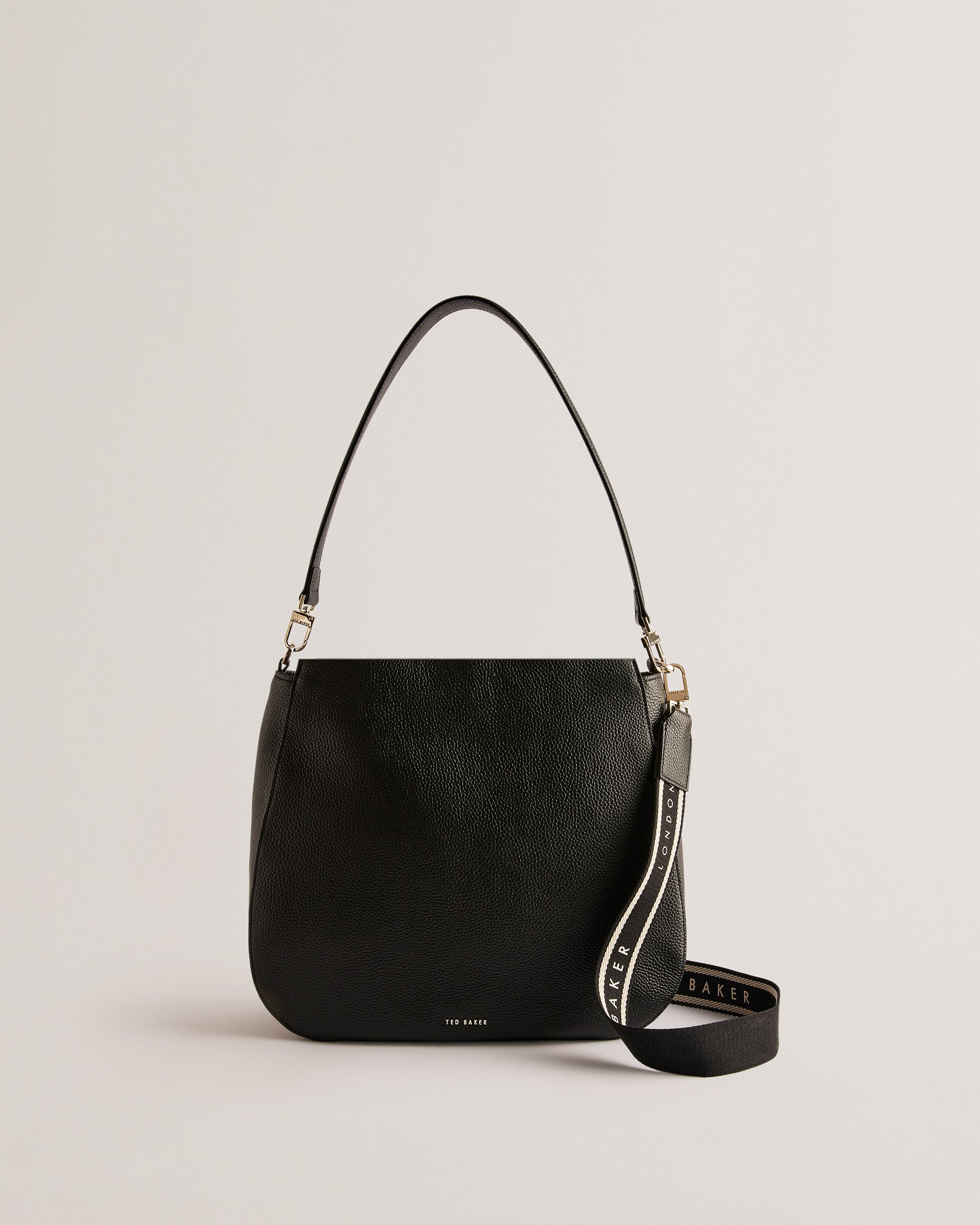 Darciel Large Branded Webbing Shoulder Bag Black