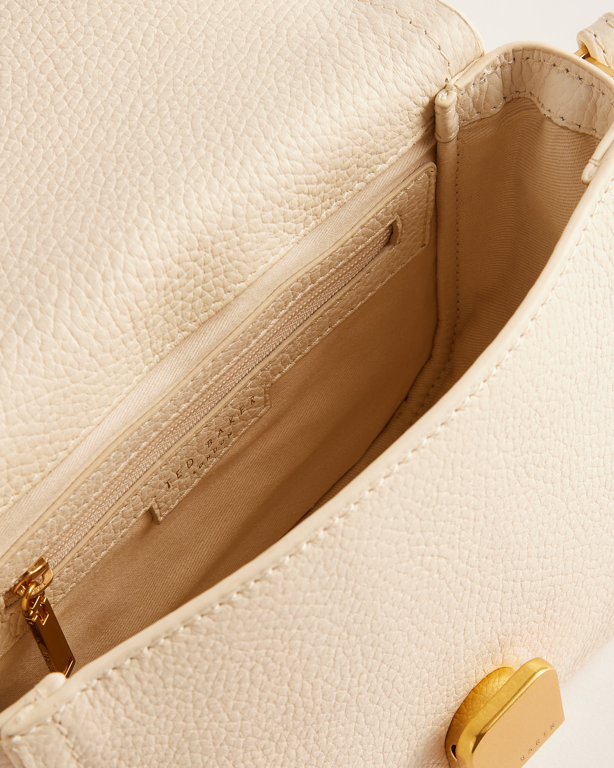 Imilda Satchel Crossbody Bag With Lock Detail Ivory