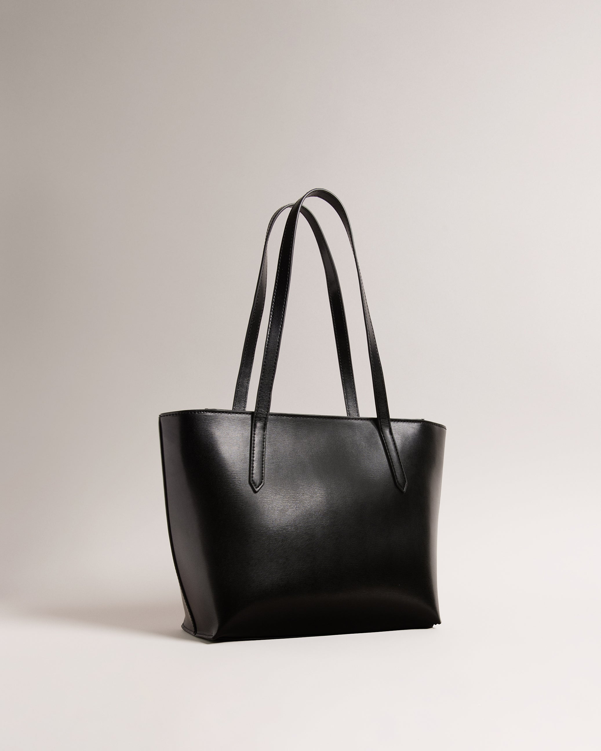 Beanne Bow Detail Leather Shopper Bag Black