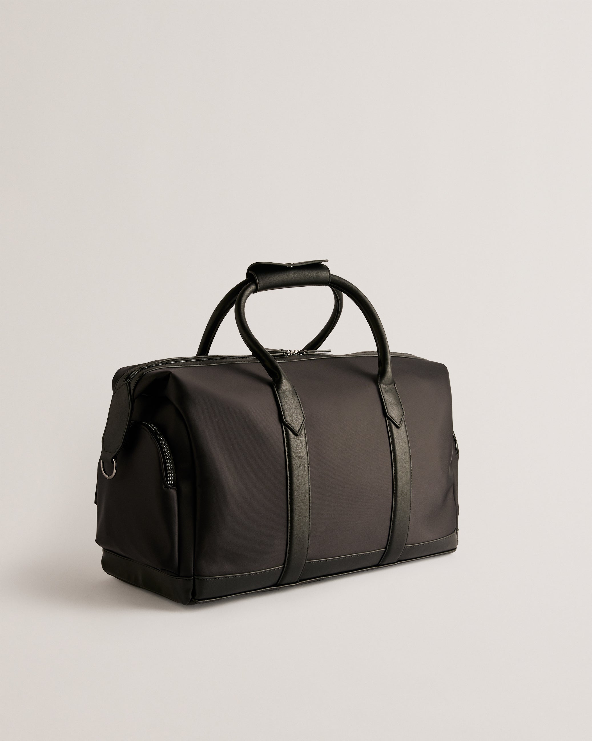 Hedley Nylon Faux Leather Detail Holdall Black