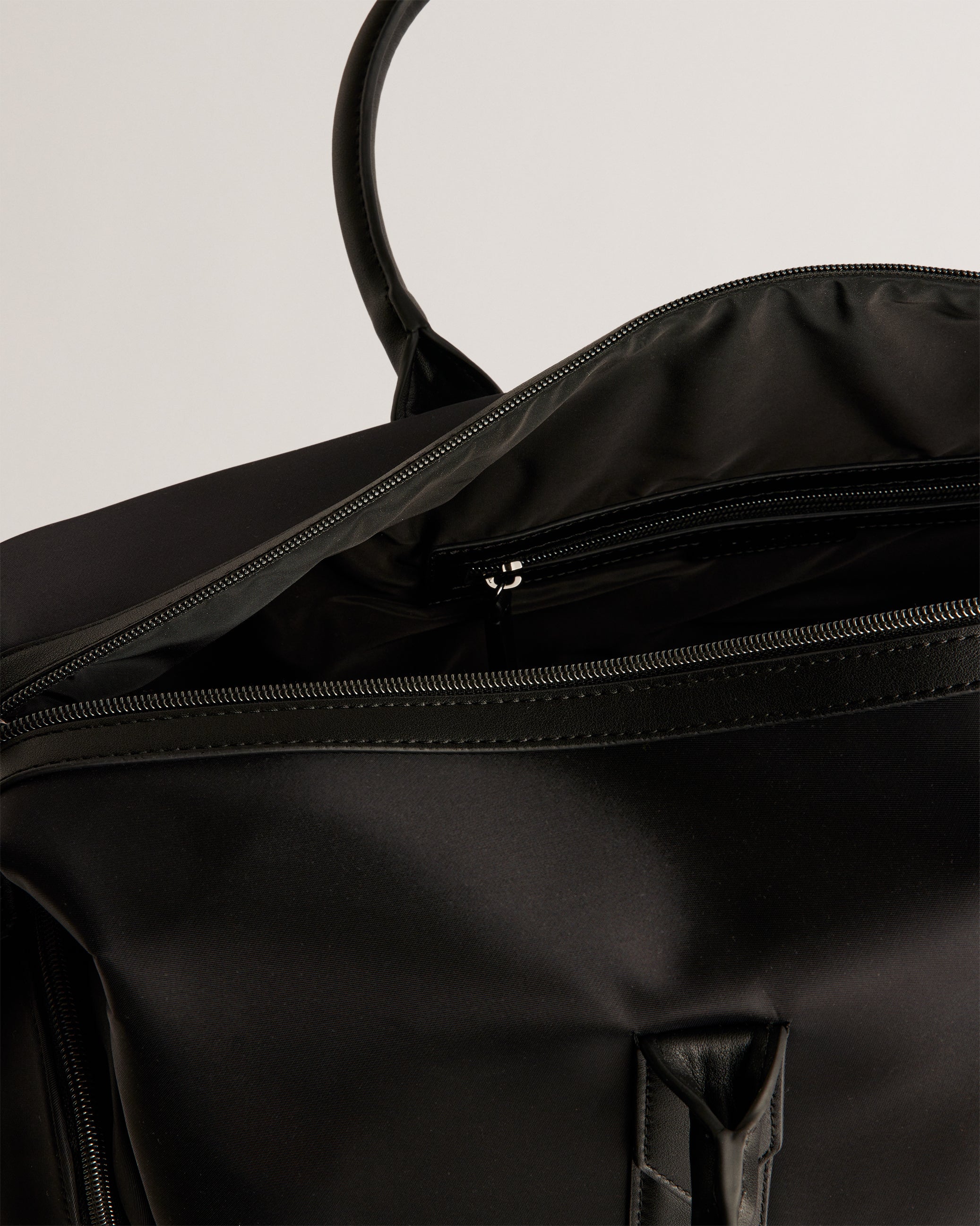 Hedley Nylon Faux Leather Detail Holdall Black