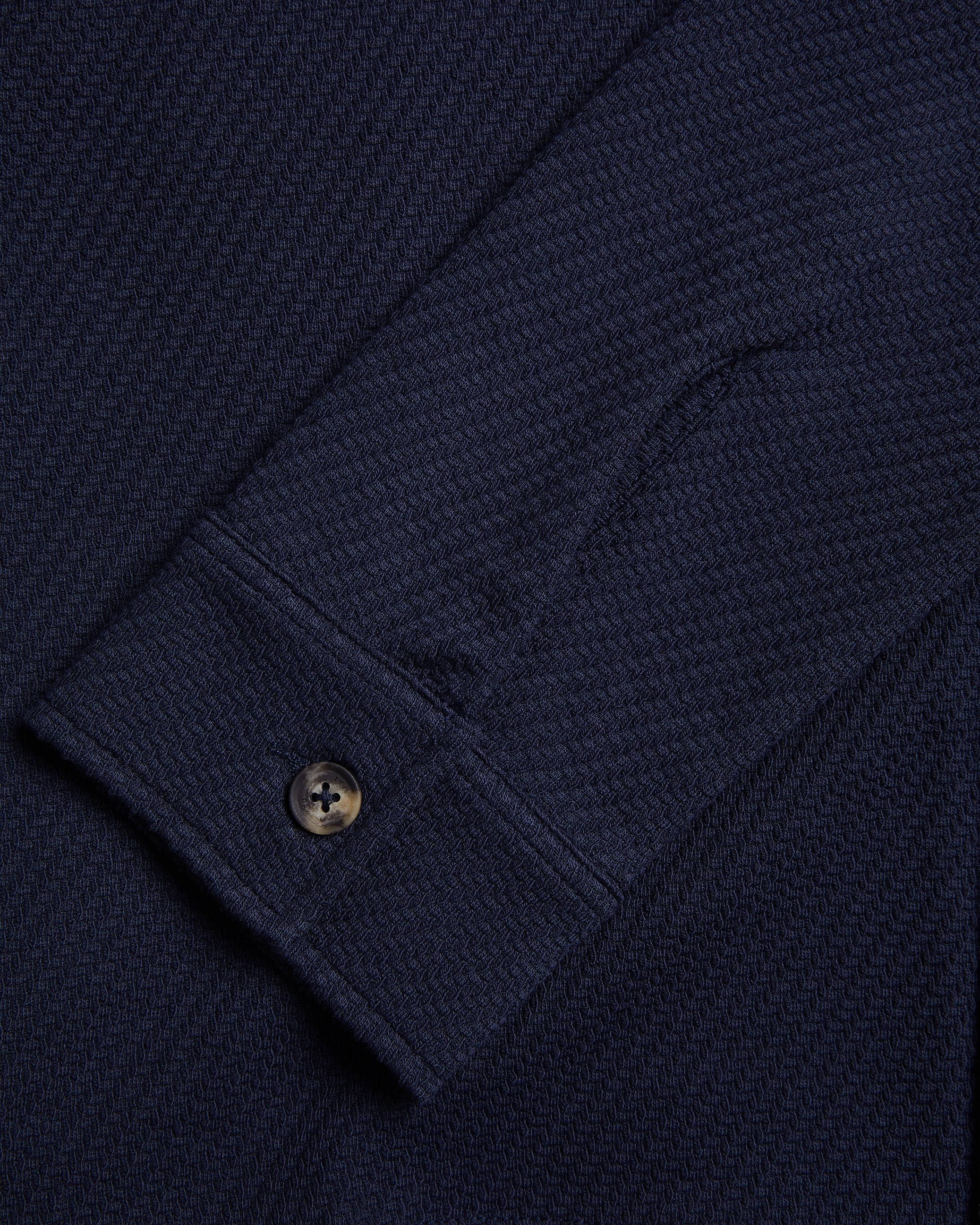 Pendul Long Sleeve Textured Jersey Shirt Navy