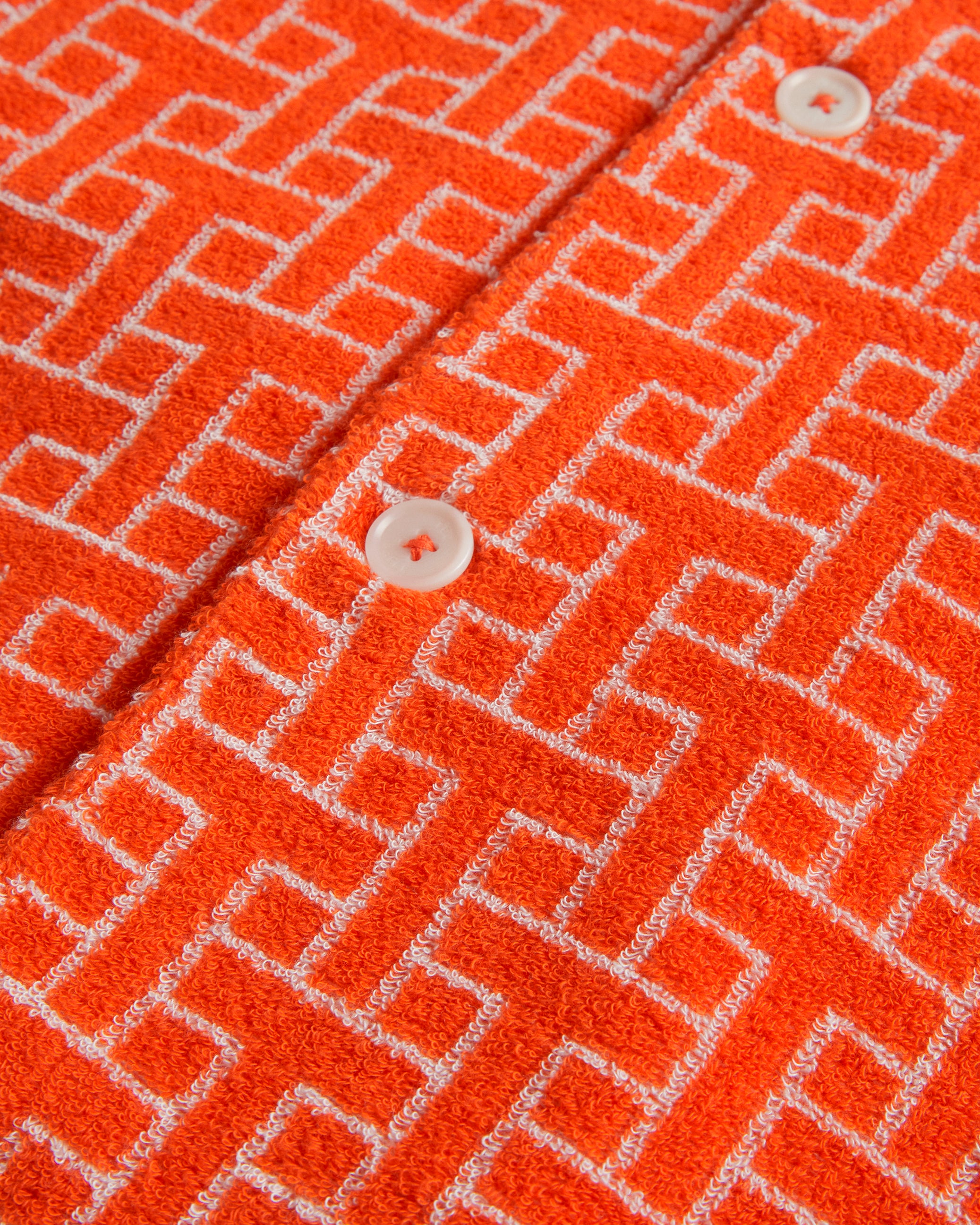 Endula Short Sleeve Printed Towelling Shirt Brt-Orange