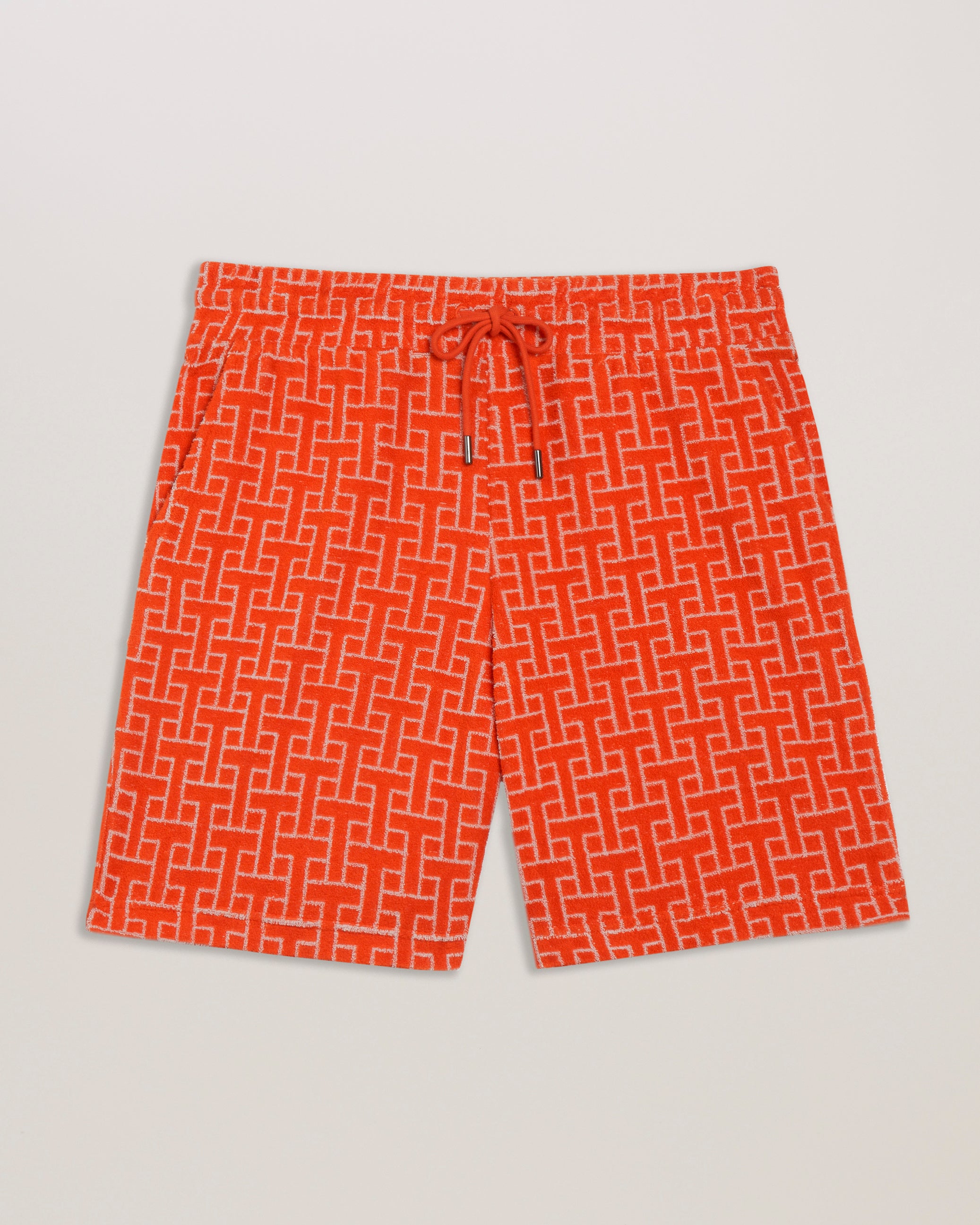 Ainbow Printed Towelling Jersey Shorts Brt-Orange