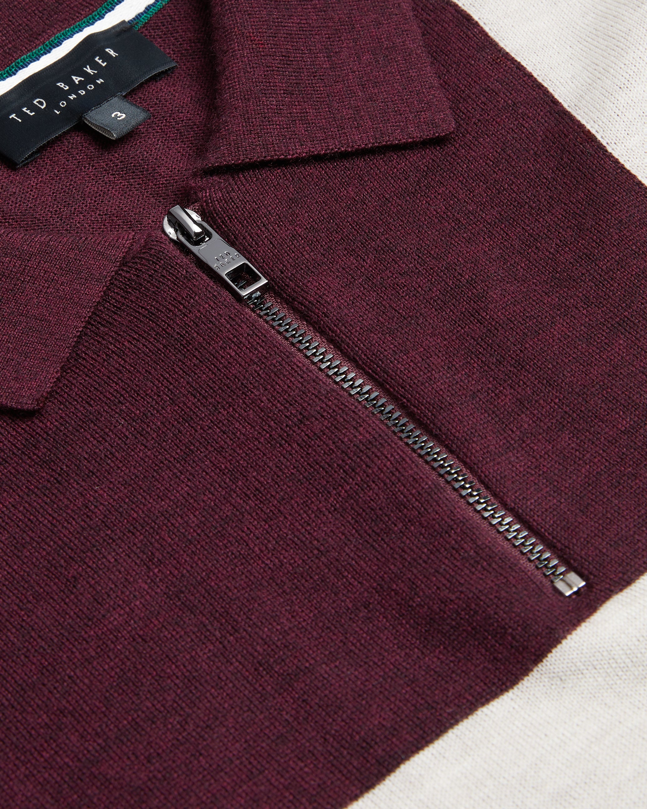 Ambler Short Sleeve T Colour Block Polo Maroon