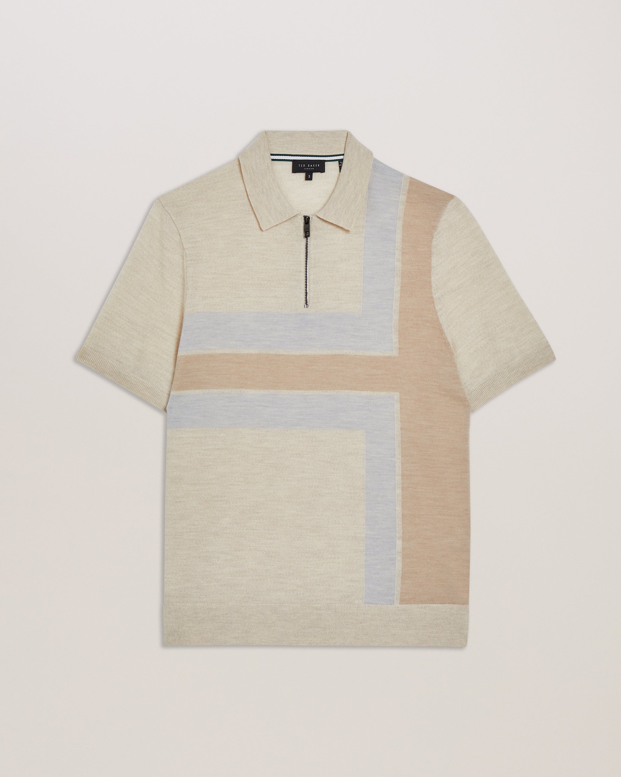 Ambler SS T Colour Block Polo Taupe