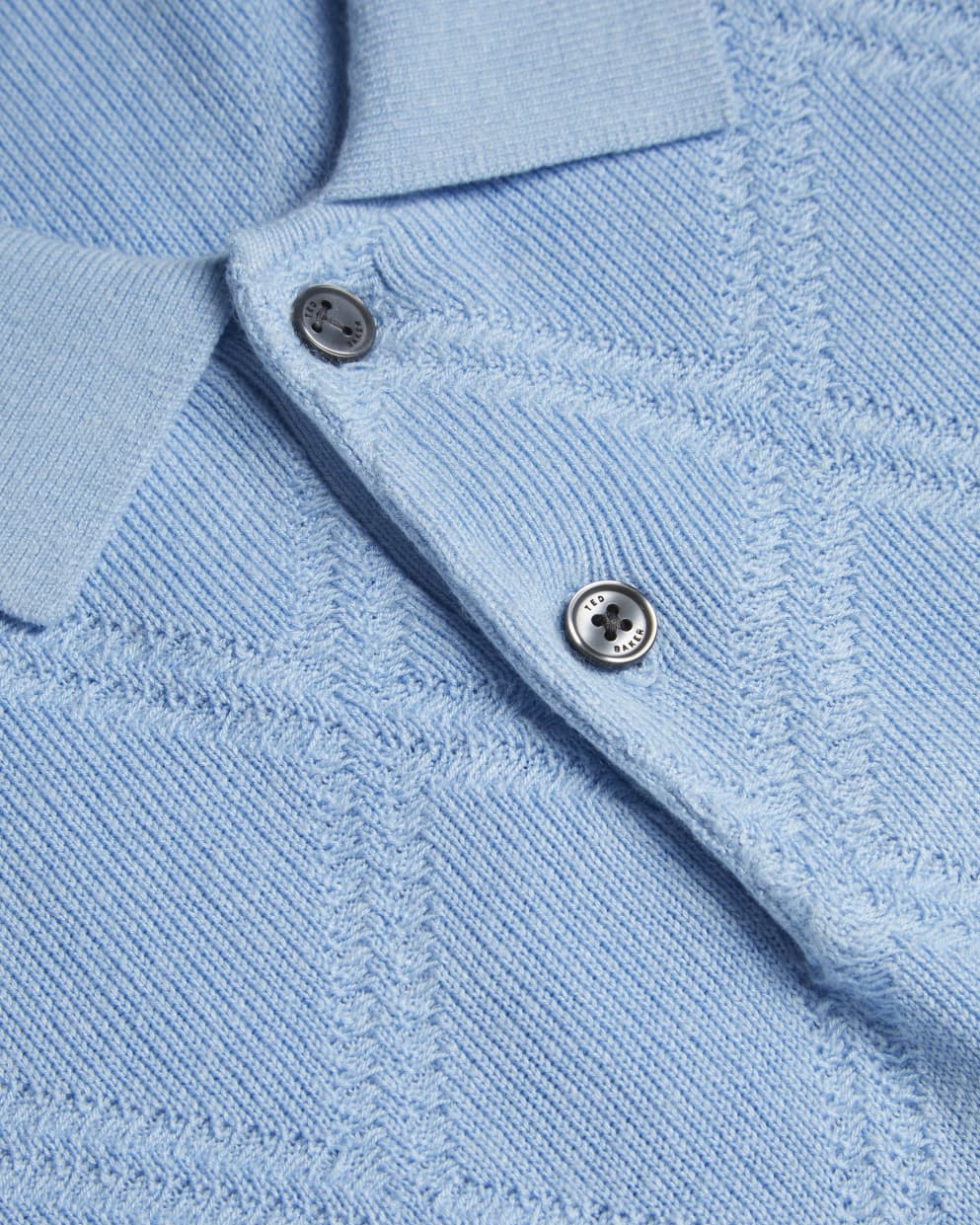 Ventar Diamond Knit Polo Shirt Pl-Blue
