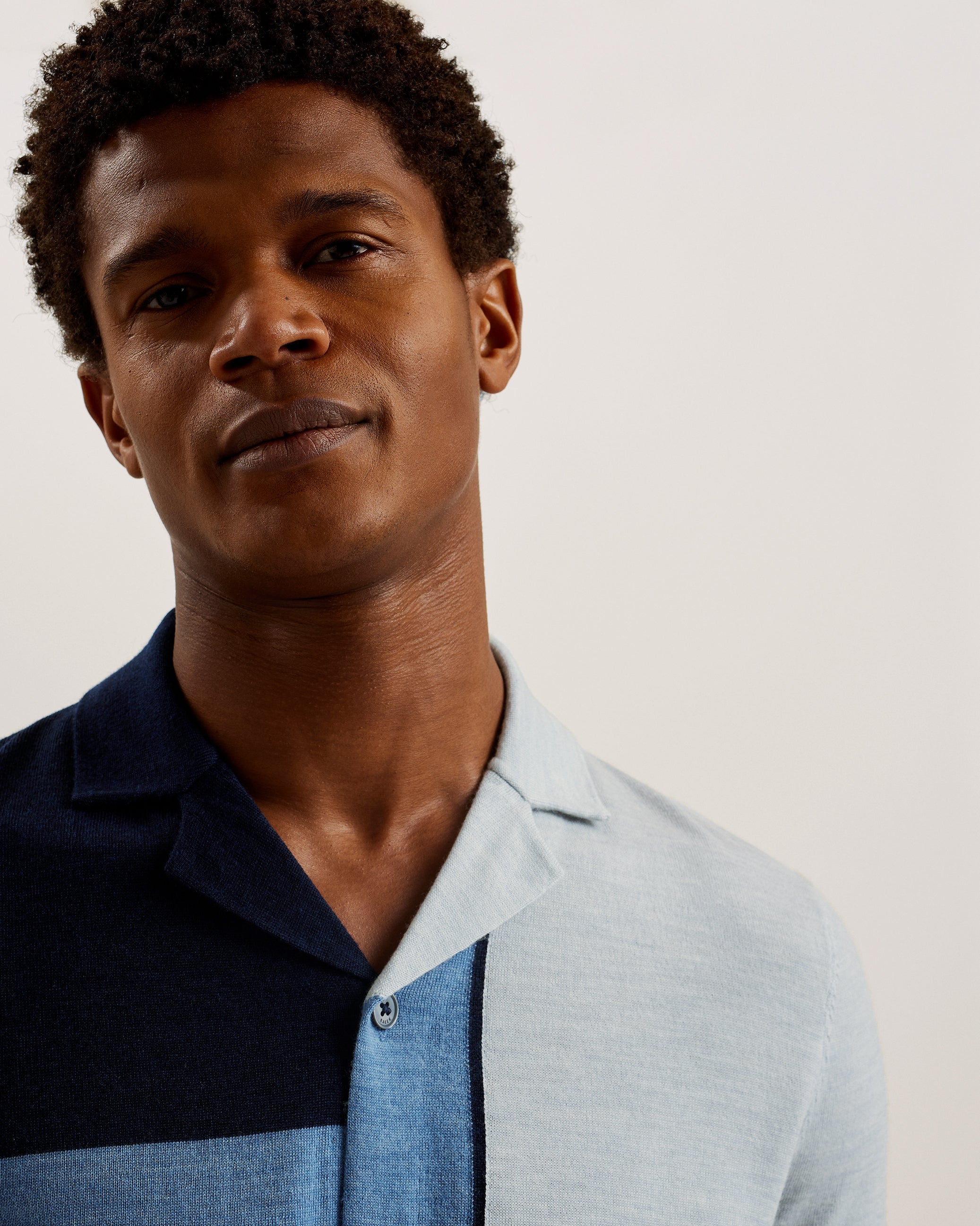 Oakals Regular Colour Block Shirt Navy