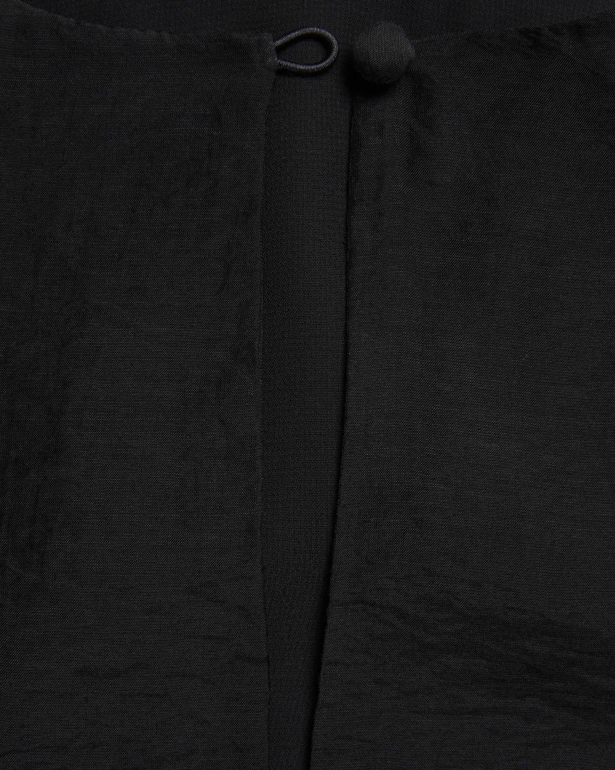 Sachiko Short Puff Sleeve Organza Top Black