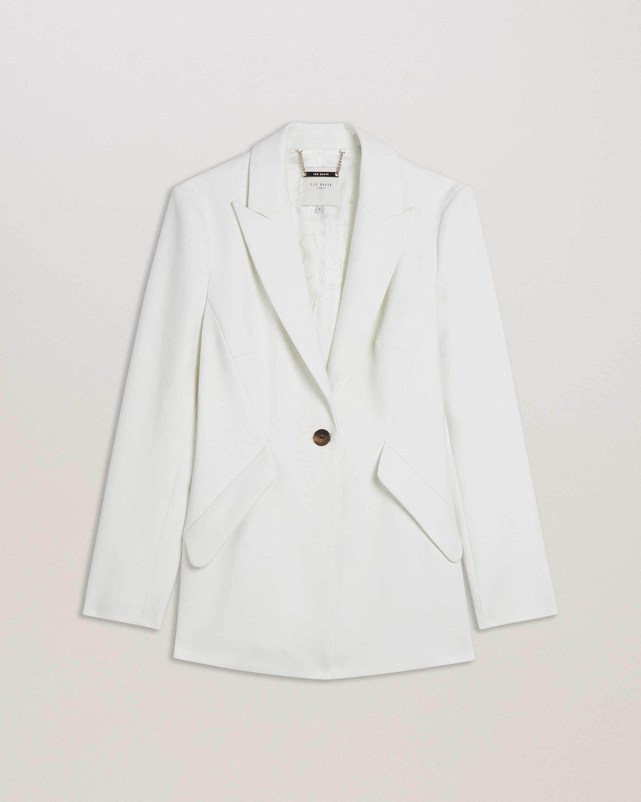 Manabu Longline Single Breasted Tailored Blazer White