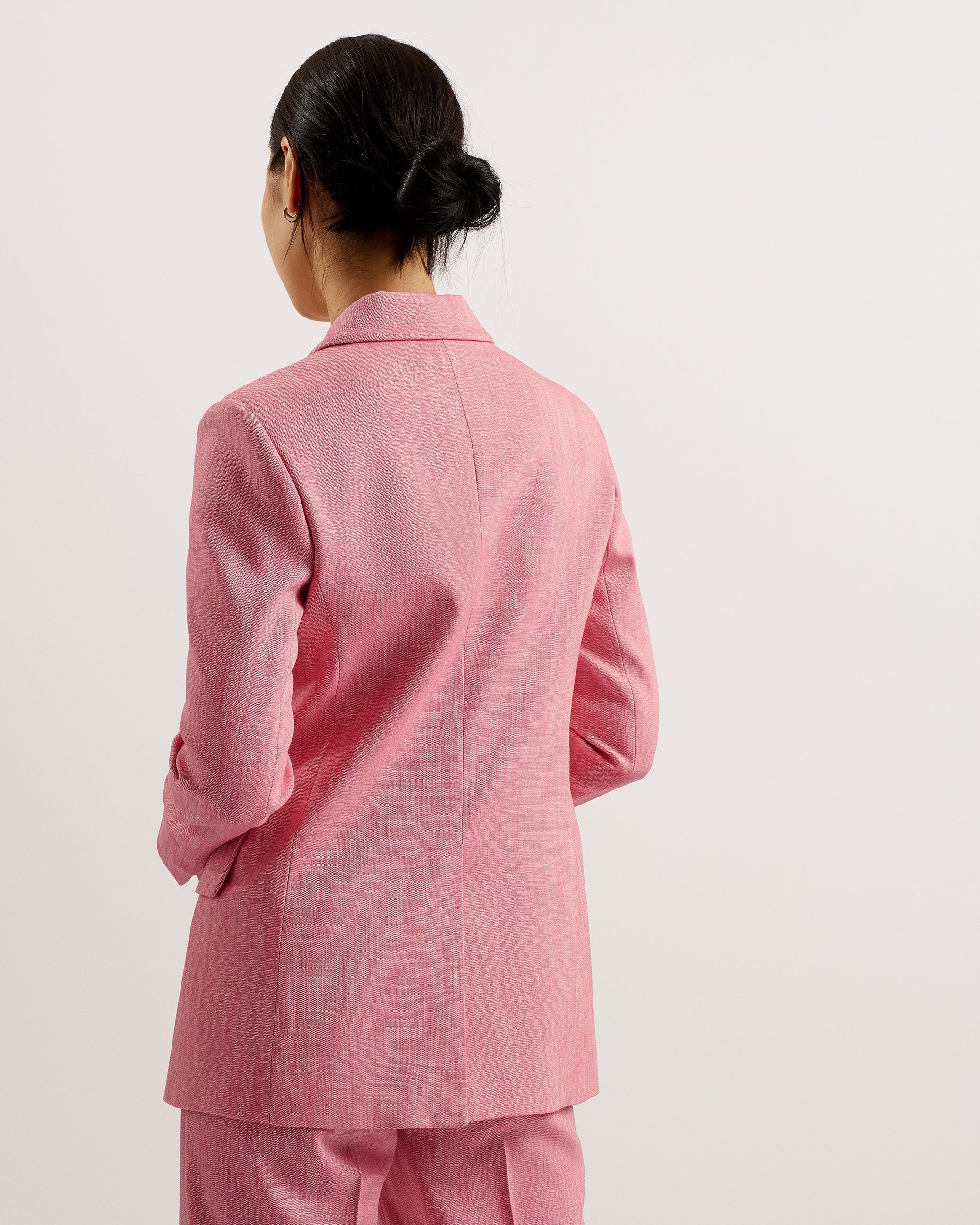 Hiroko Oversized Double Breasted Blazer Coat Pl-Pink