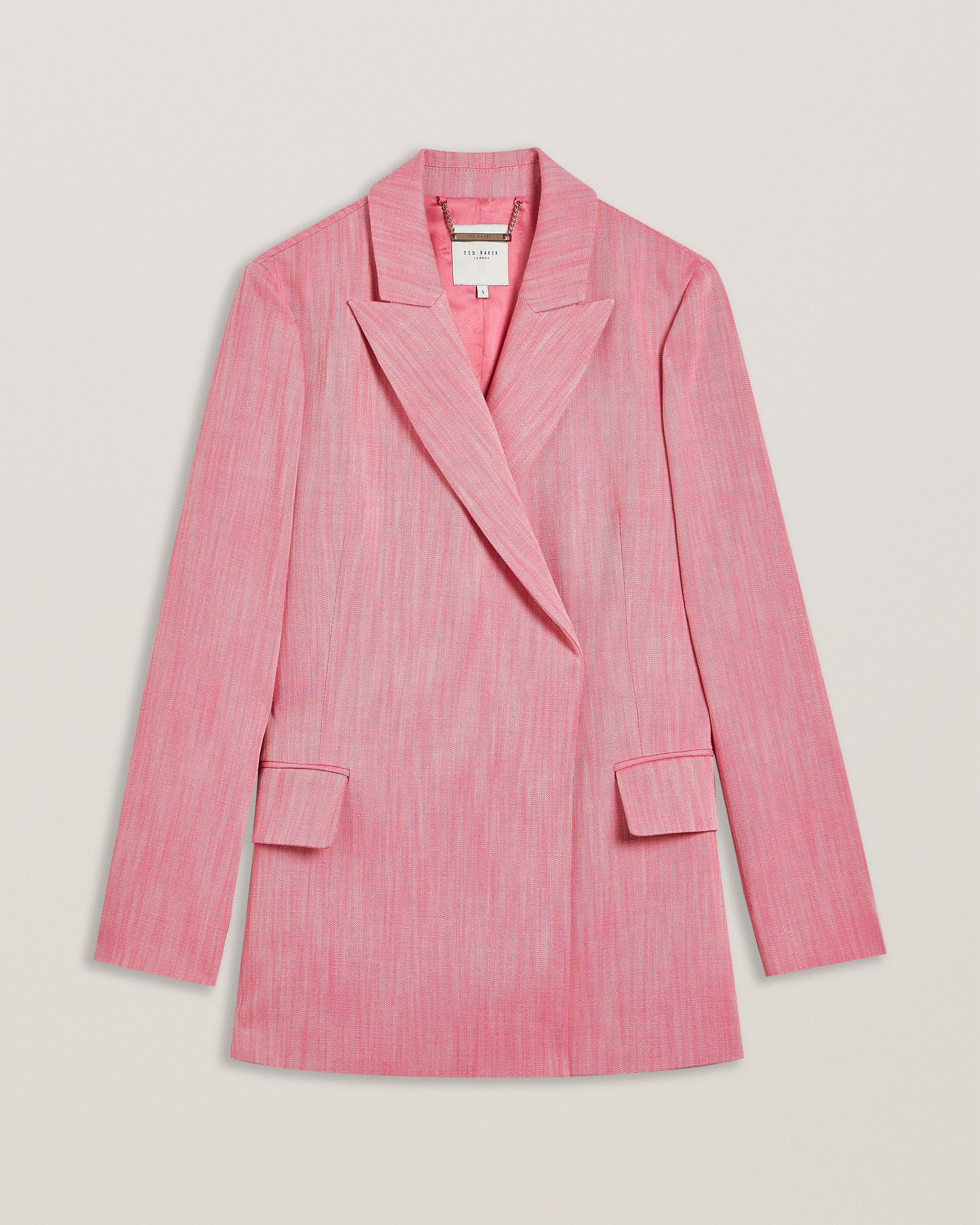 Hiroko Oversized Double Breasted Blazer Coat Pl-Pink