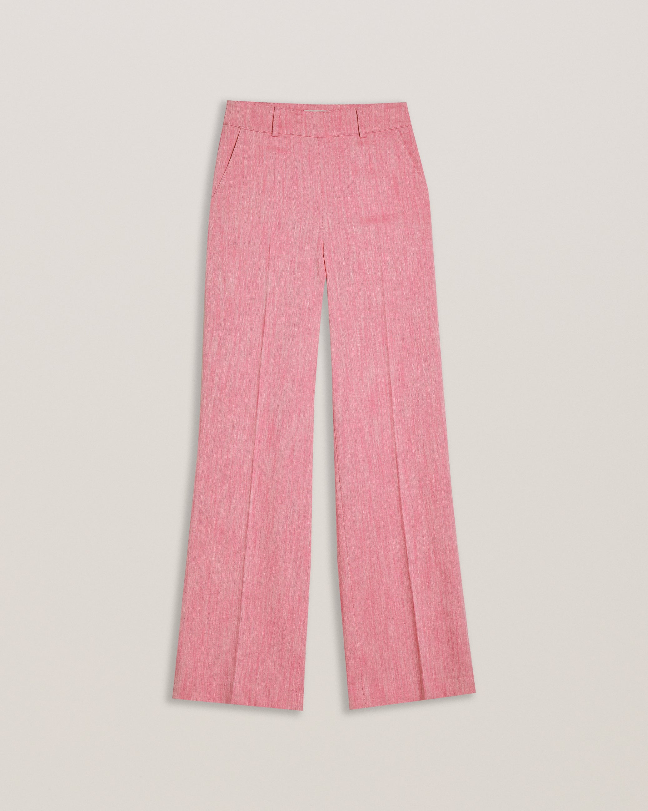 Hirokot Tailored Wide Leg Woven Trousers Pl-Pink