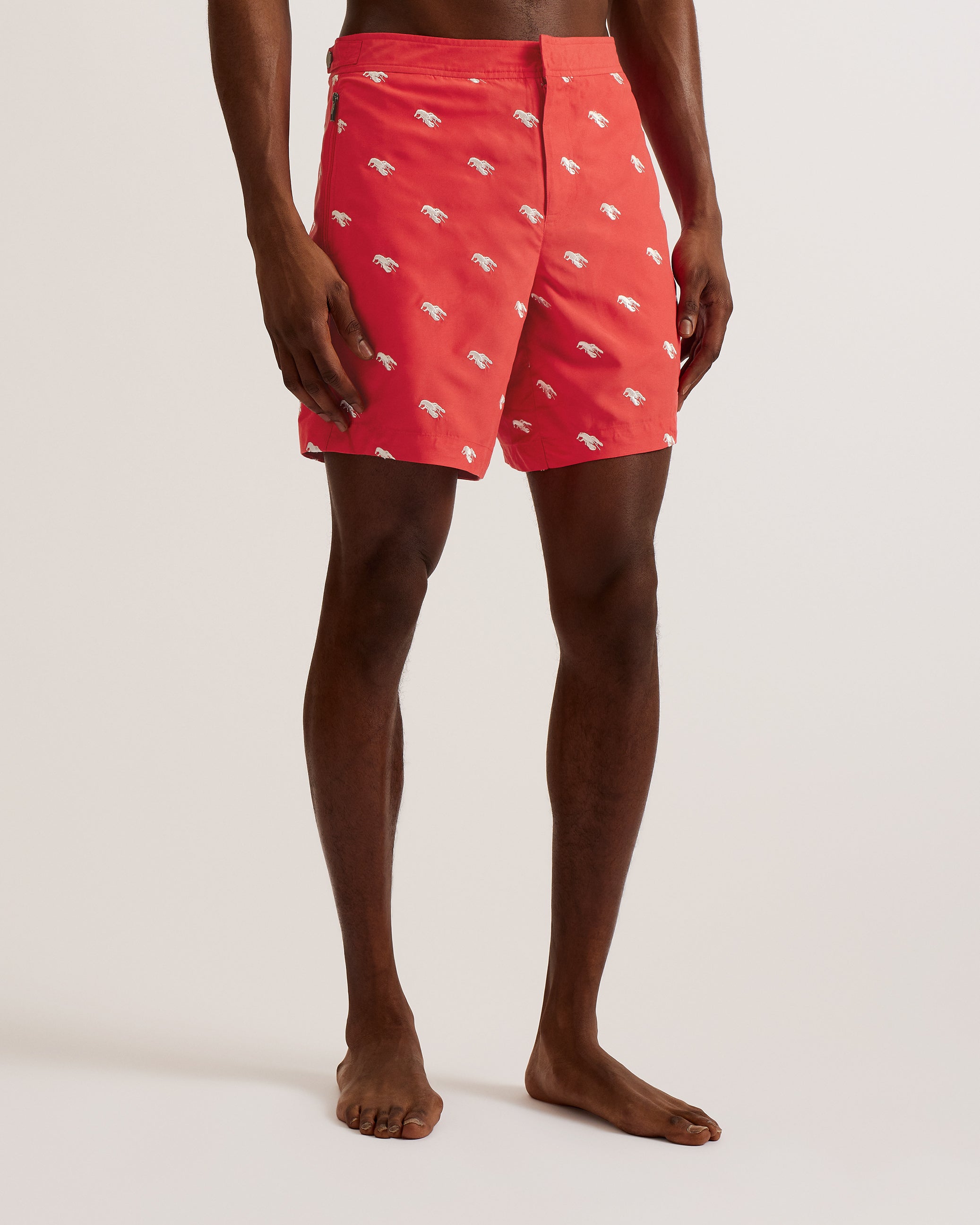 Lobta Embroidered Lobster Swimshort Red