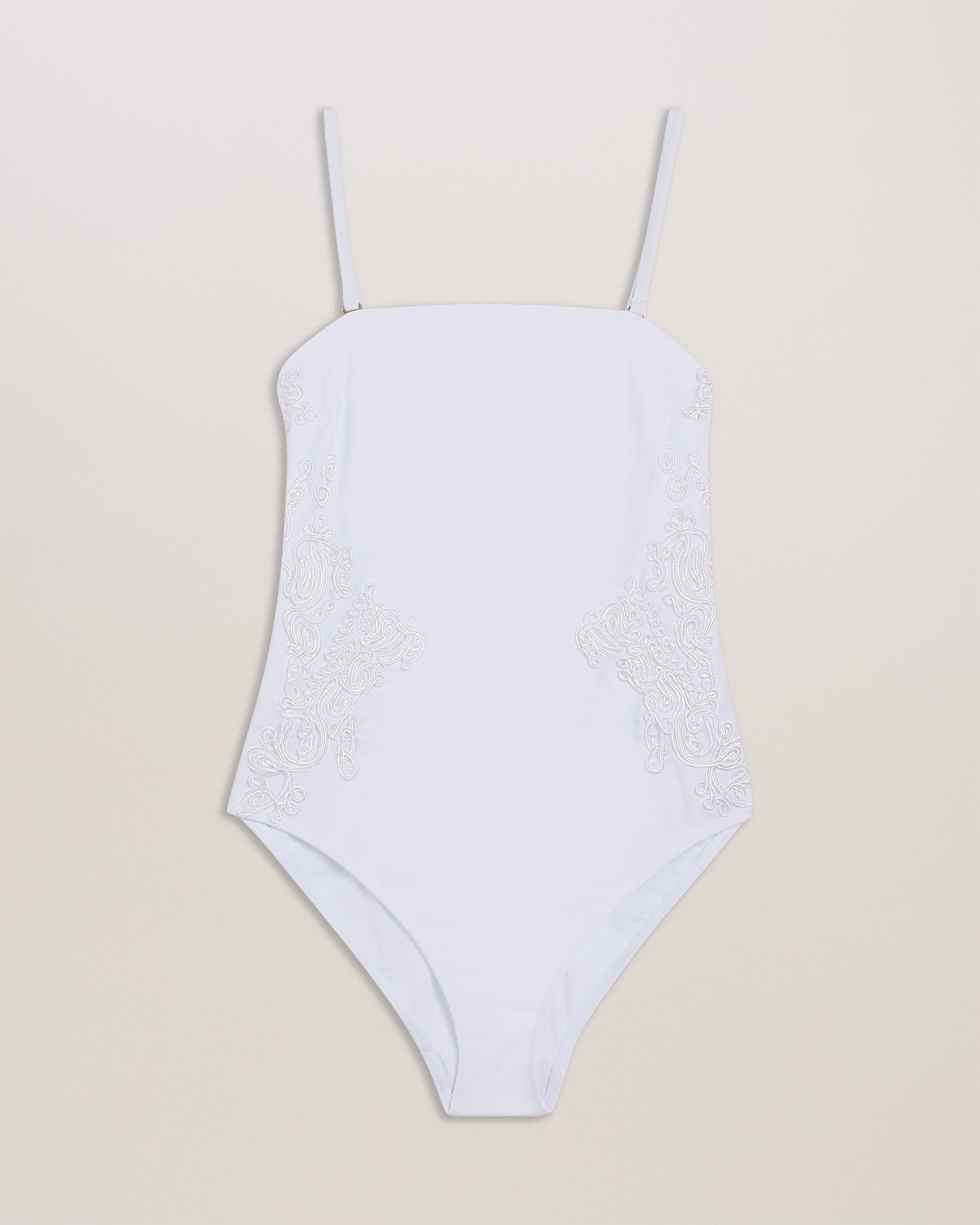 Adyann Embroidered Bandeau Swimsuit Ivory