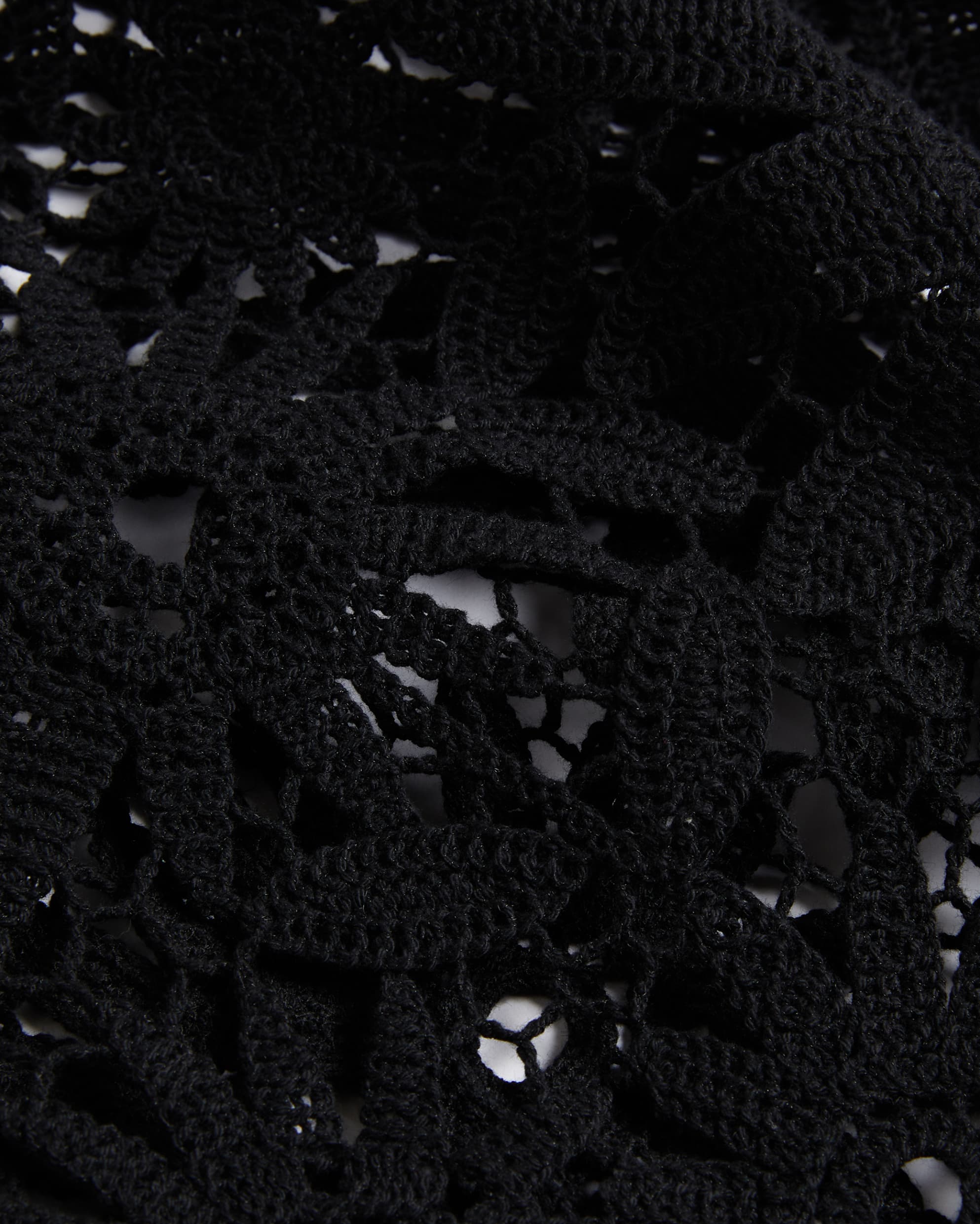 Corha Floral Crochet Sleeveless Midi Dress Black