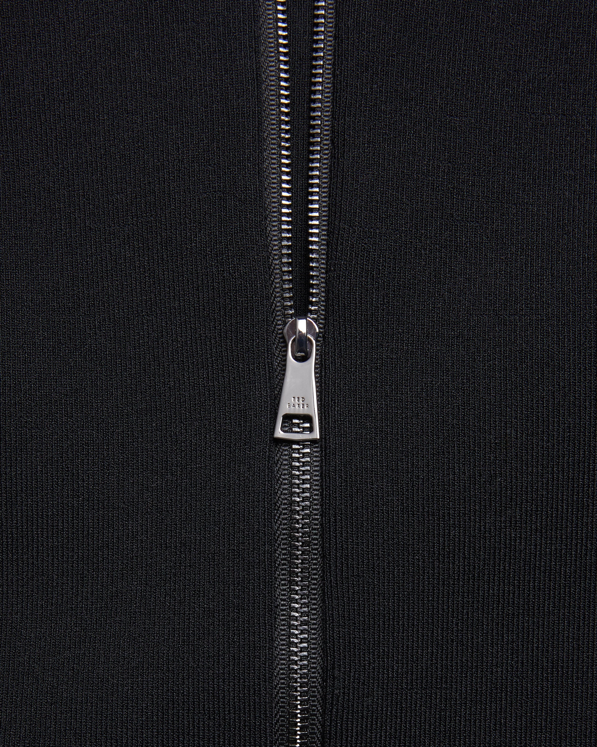 Sharmay Scallop Detail Midi Knit Dress Black