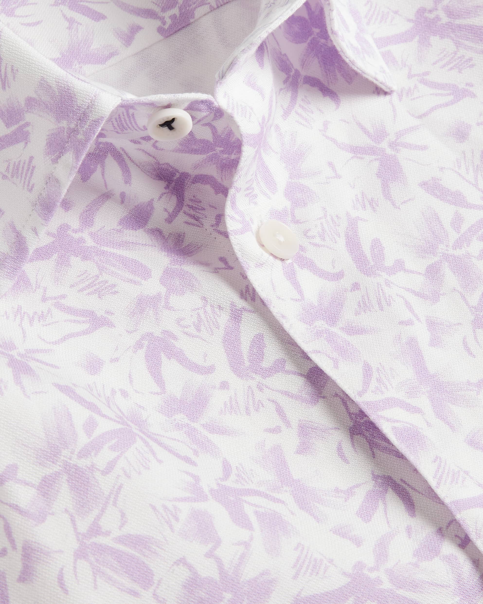 Tavaro Short Sleeve Abstract Floral Shirt Lilac
