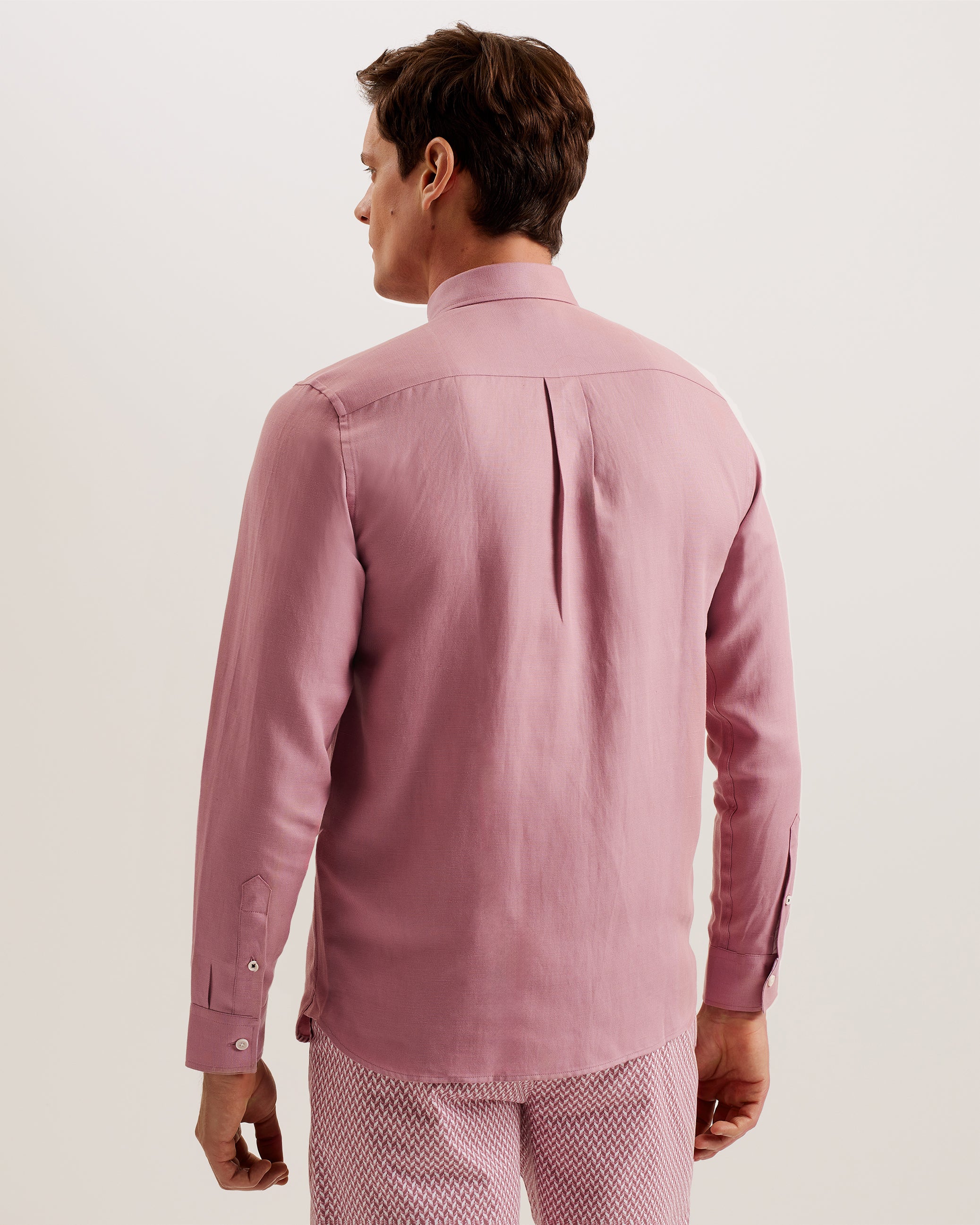 Ognon Cotton Lyocell Script Shirt Mid-Pink