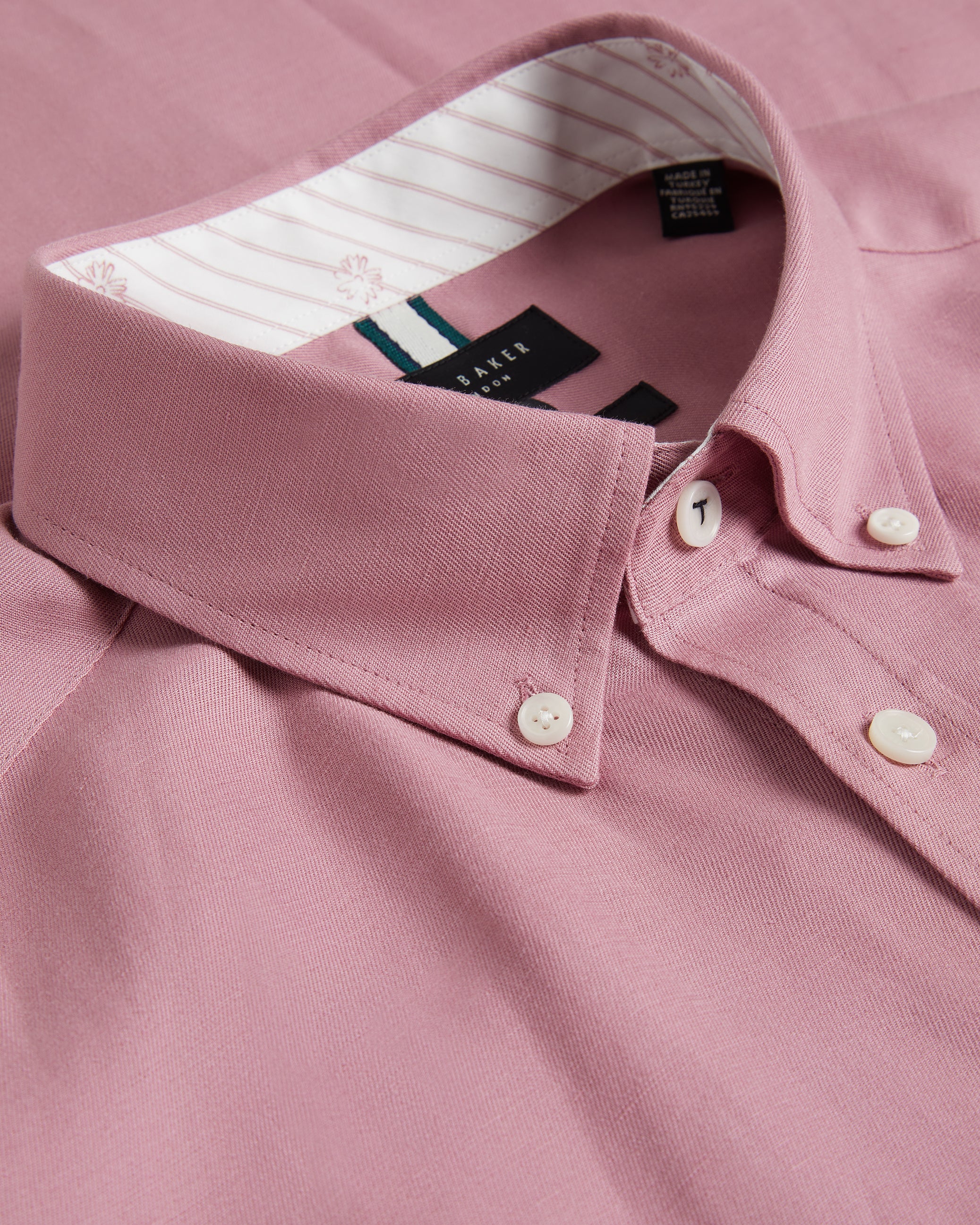 Ognon Cotton Lyocell Script Shirt Mid-Pink