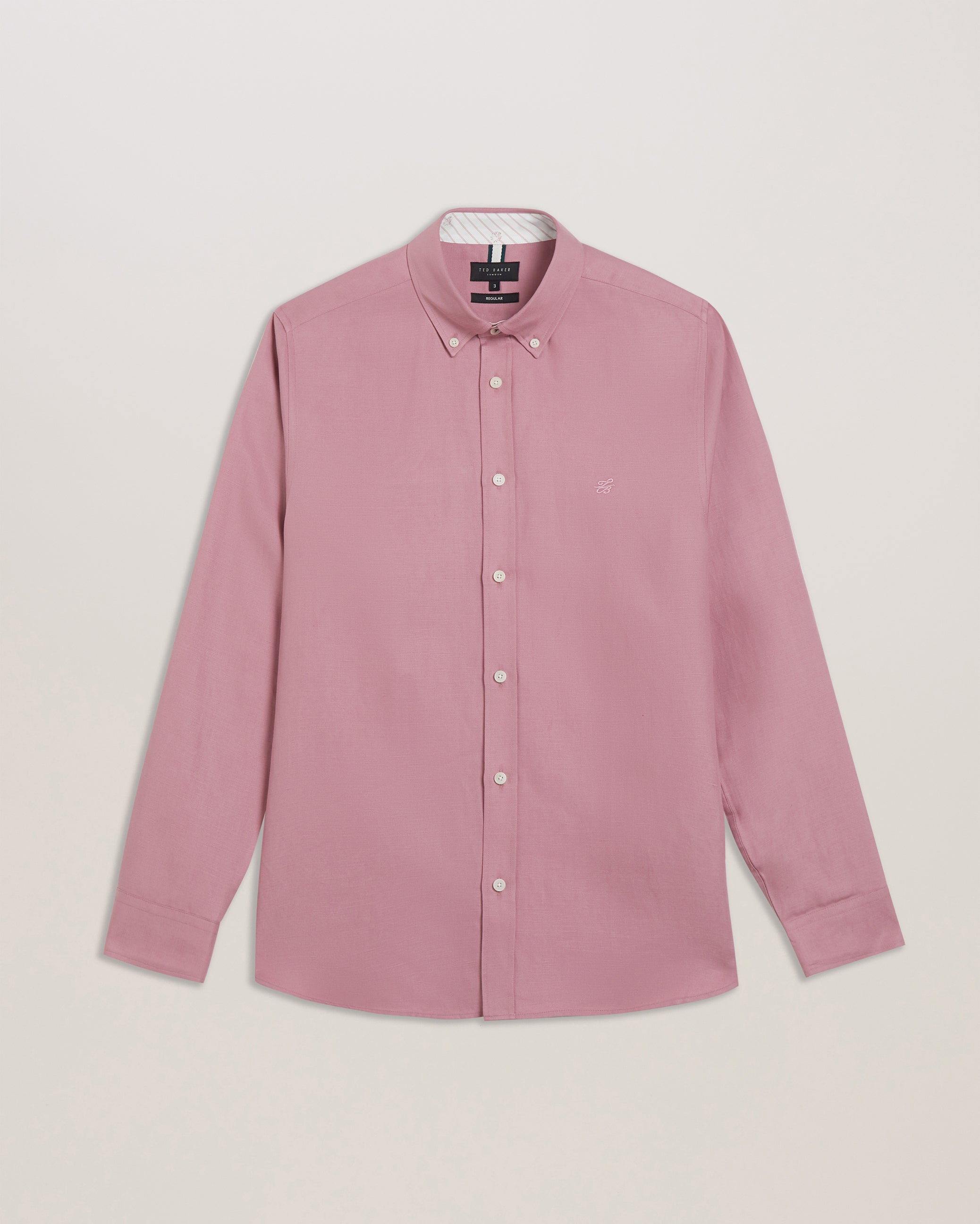 Ognon Cotton Lyocell Script Shirt Mid-Pink