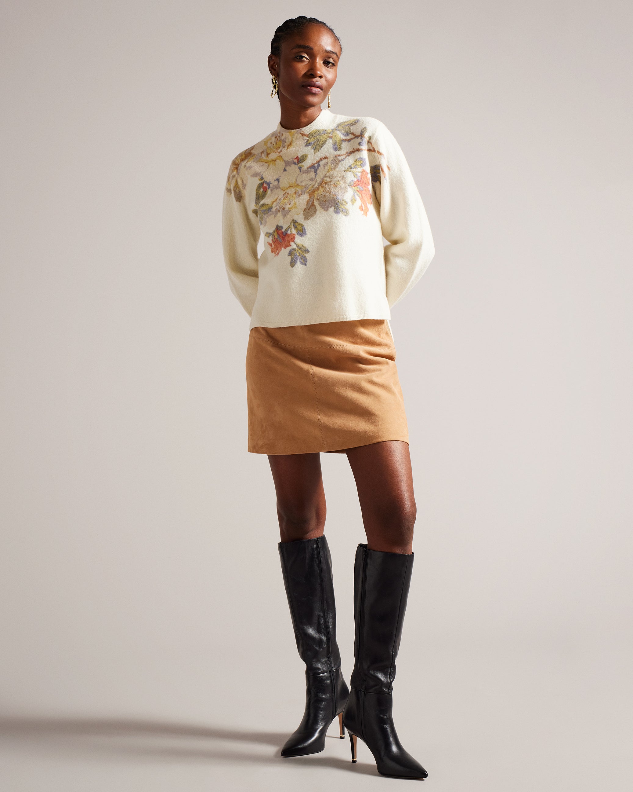 Evhaa Floral Knitted Jumper White