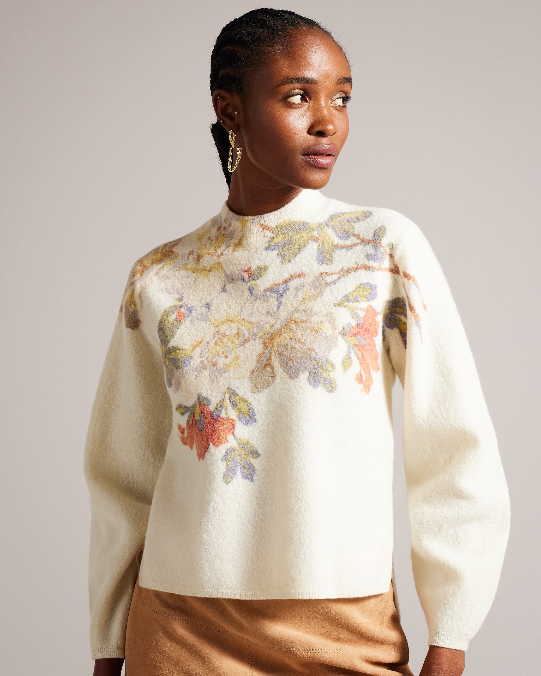 Evhaa Floral Knitted Jumper White