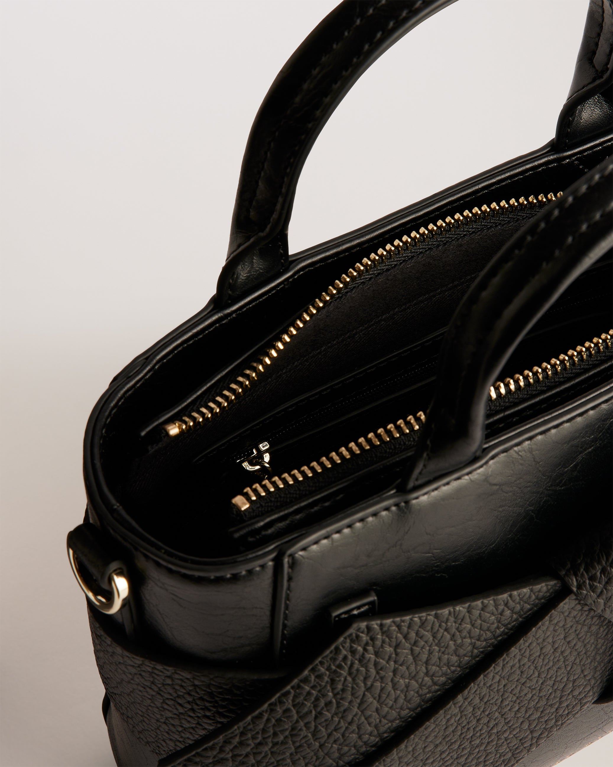 Jimisie Mini Knot Bow Faux Leather Bag Black