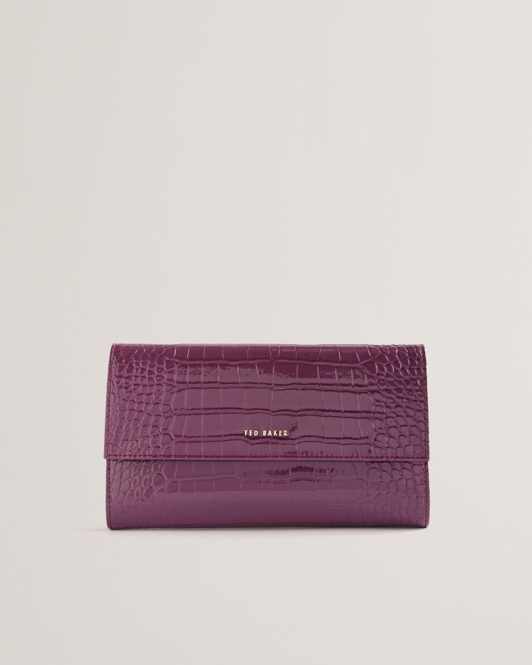 Abbiiss Croc Effect Travel Wallet Maroon