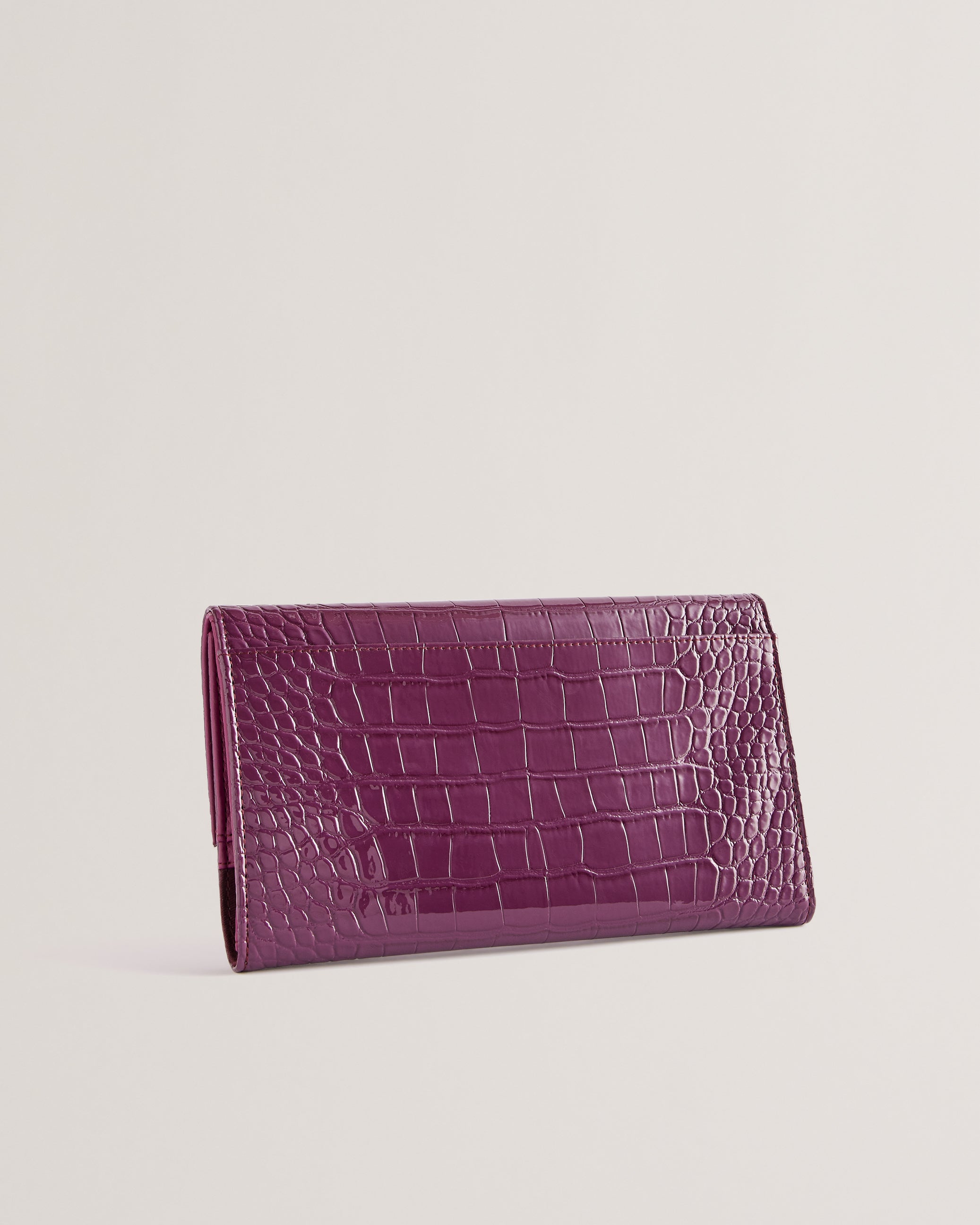 Abbiiss Croc Effect Travel Wallet Maroon